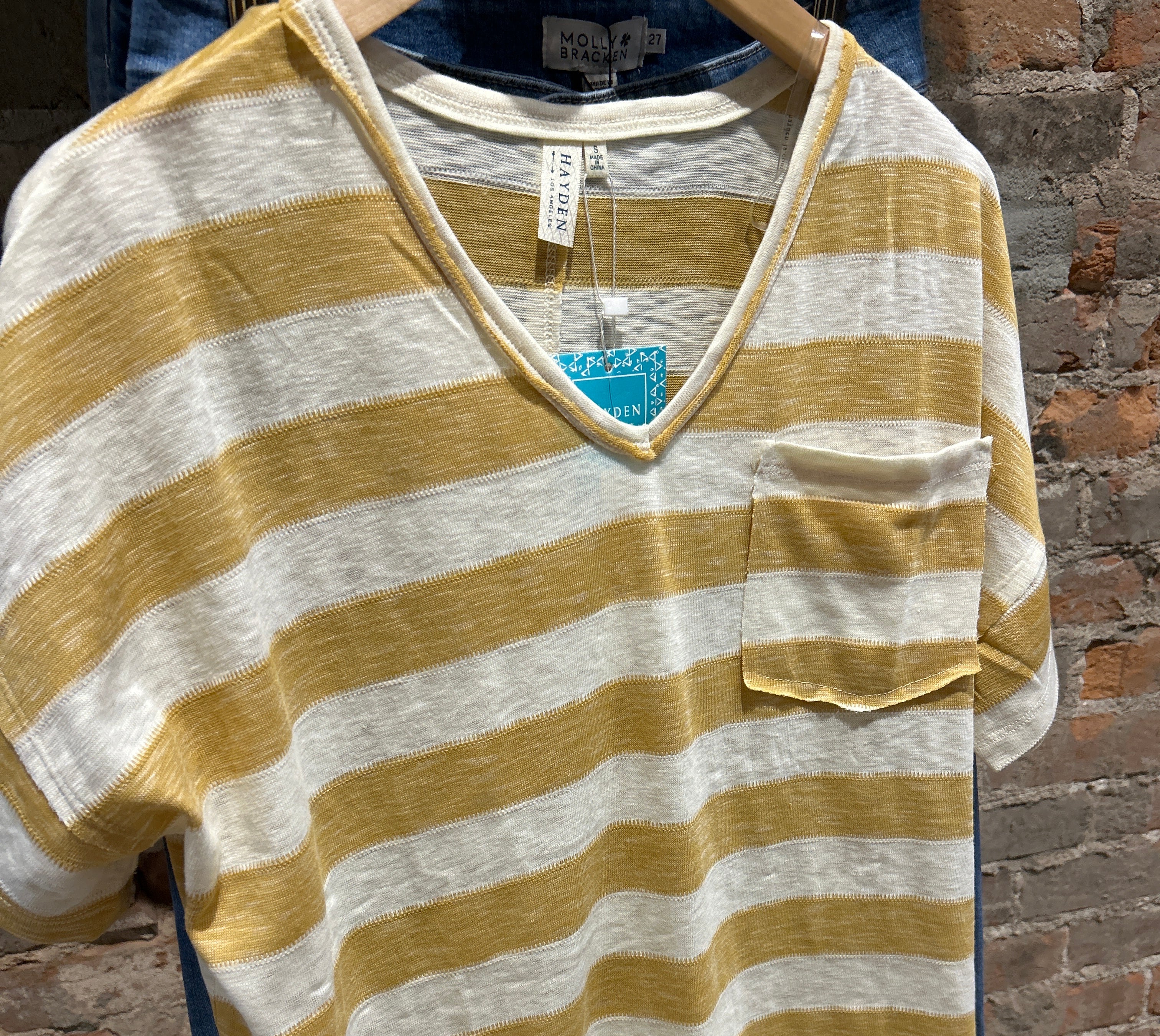 Jordyn Striped Raw Edge Top-Hayden-The Funky Zebra Ames, Women's Fashion Boutique in Ames, Iowa
