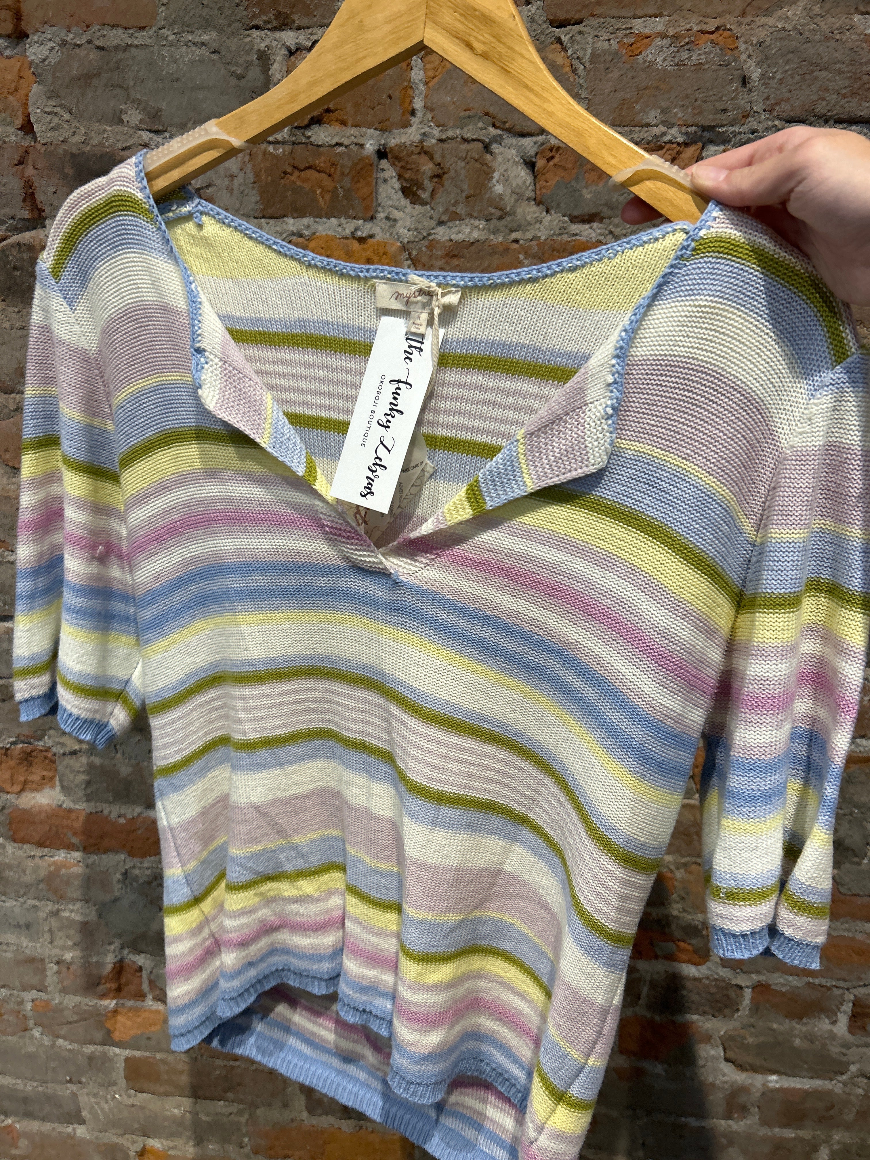 MVB Blue/Lav Striped Top-Nellie & Dani Style House-The Funky Zebra Ames, Women's Fashion Boutique in Ames, Iowa