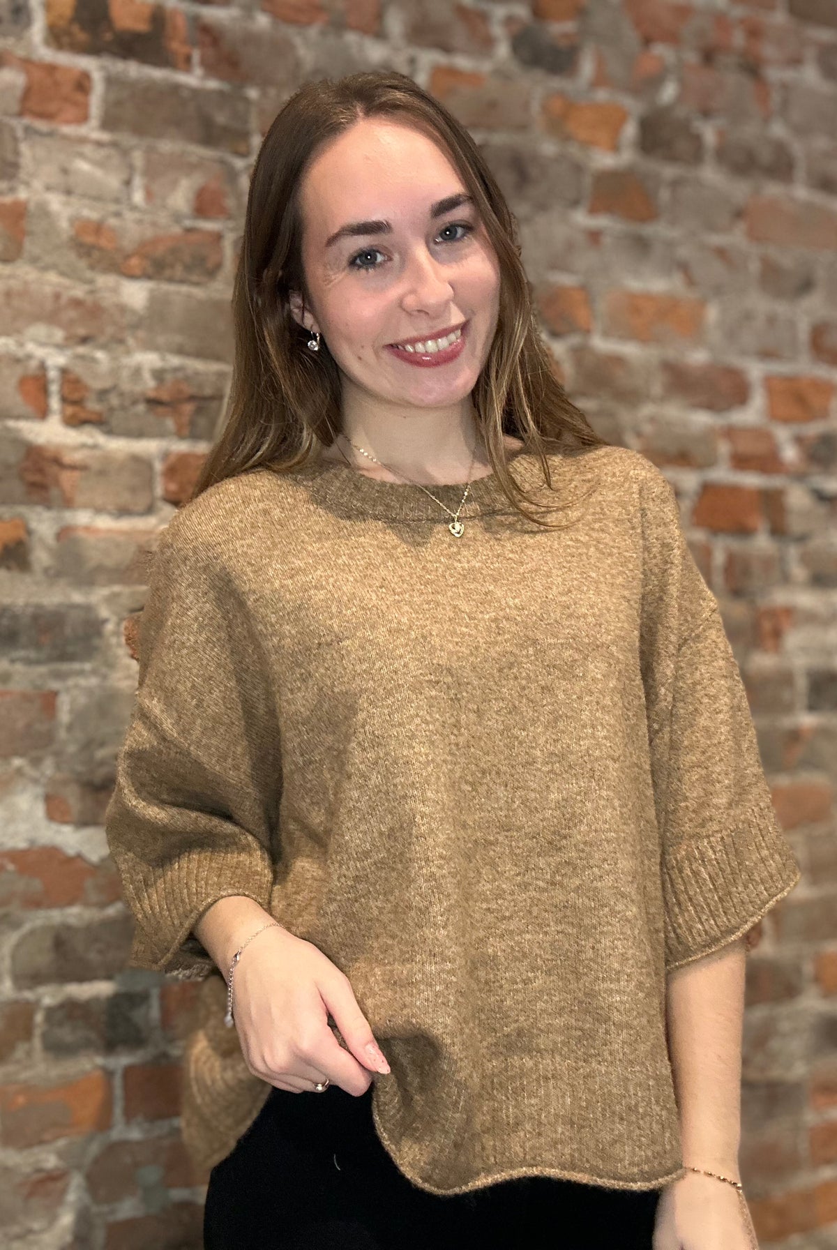 Boxy Drop Shoulder Short Sleeve Sweater-Short Sleeves-Molly Bracken-The Funky Zebra Ames, Women's Fashion Boutique in Ames, Iowa
