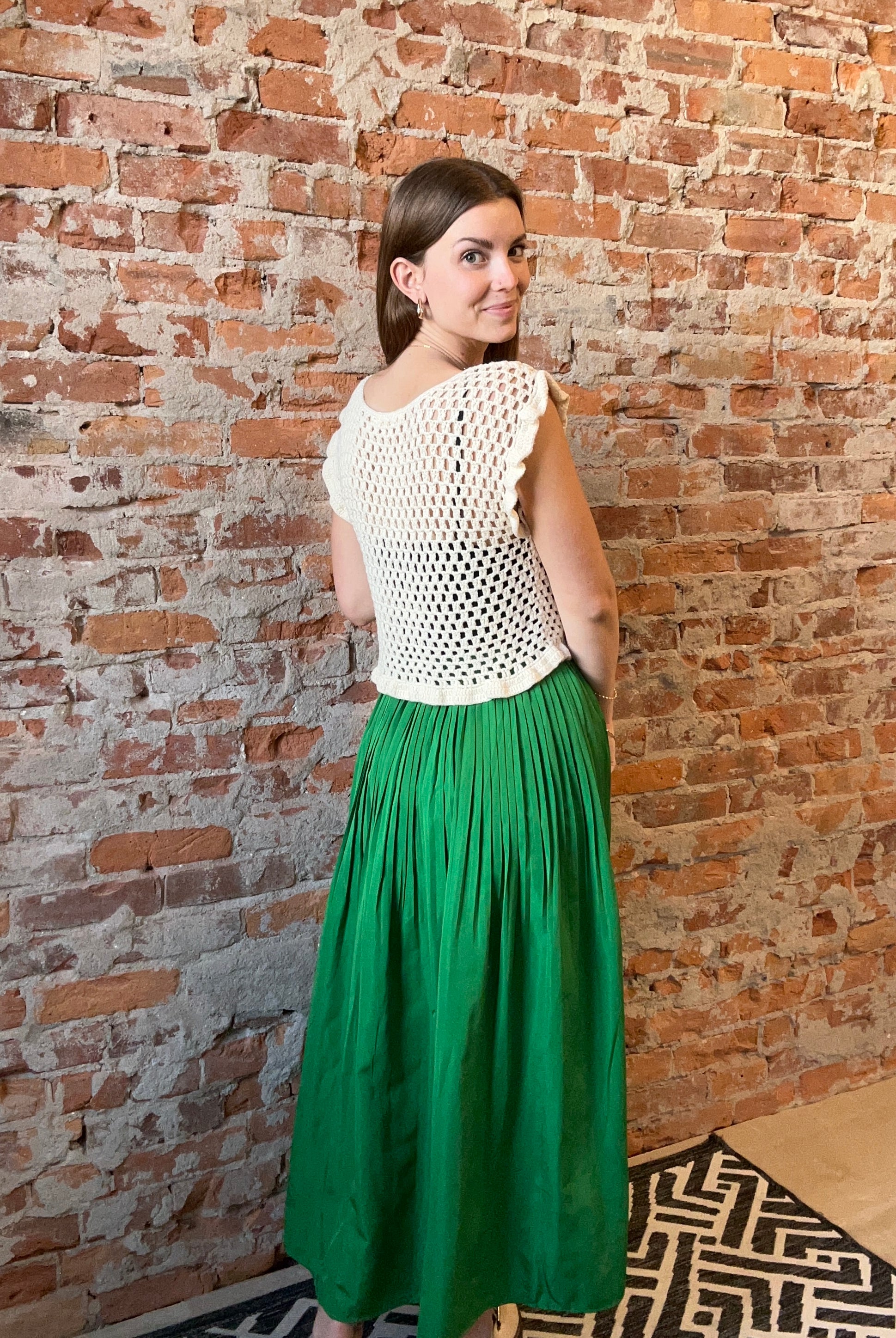 Talia Pleated Midi A-Line Skirt-apparel-Pinch-The Funky Zebra Ames, Women's Fashion Boutique in Ames, Iowa