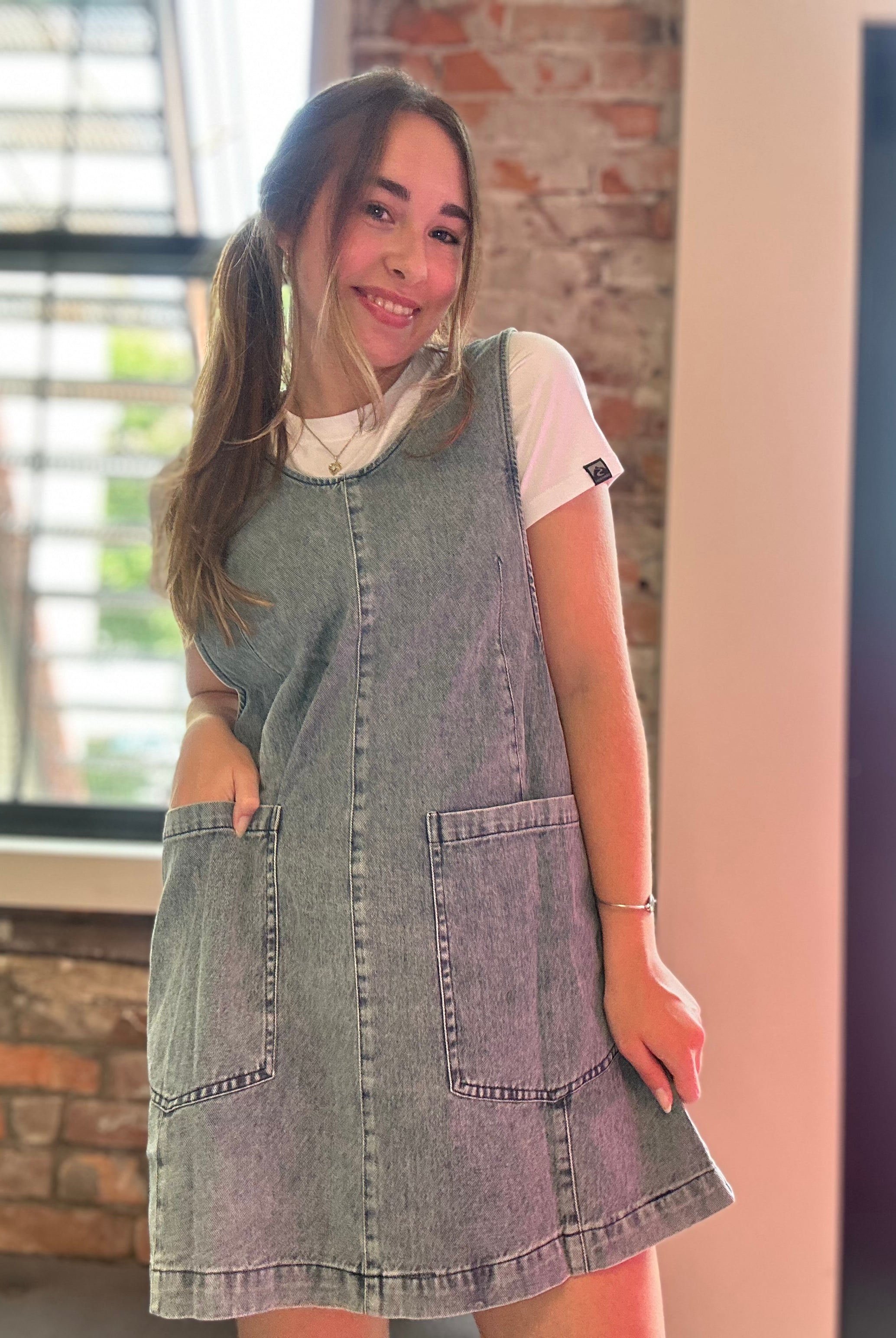 Harley Denim Dress-Dresses-Jodifl-The Funky Zebra Ames, Women's Fashion Boutique in Ames, Iowa