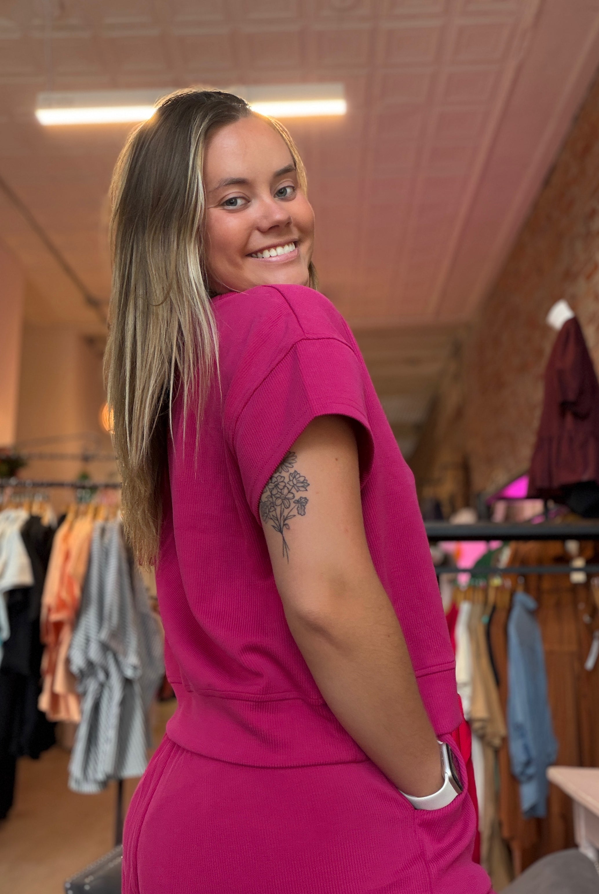 Lexie Luxe Tee & Short Set-apparel-Mono B-The Funky Zebra Ames, Women's Fashion Boutique in Ames, Iowa