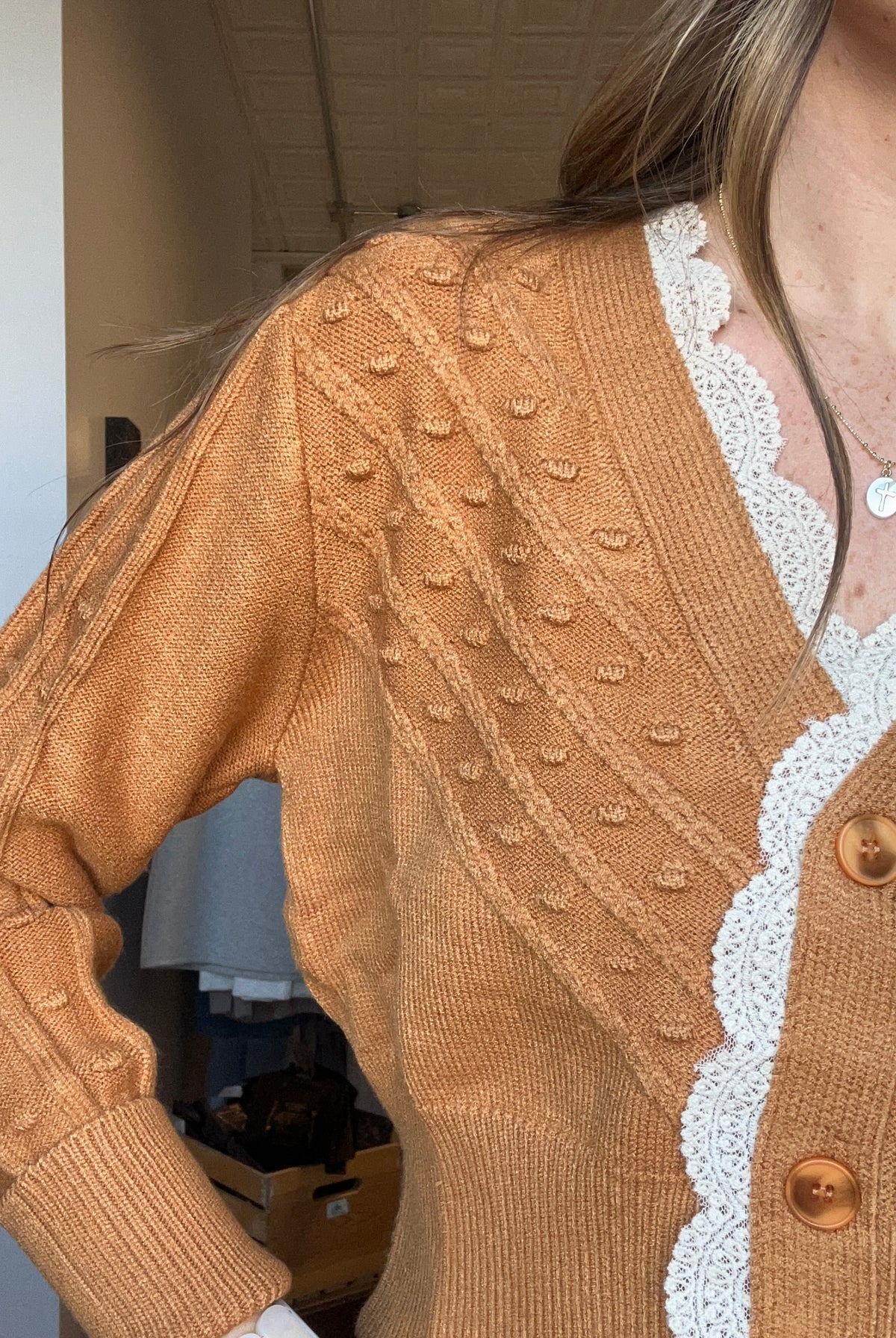 Annie Lace Trim Cardigan-heimish-The Funky Zebra Ames, Women's Fashion Boutique in Ames, Iowa