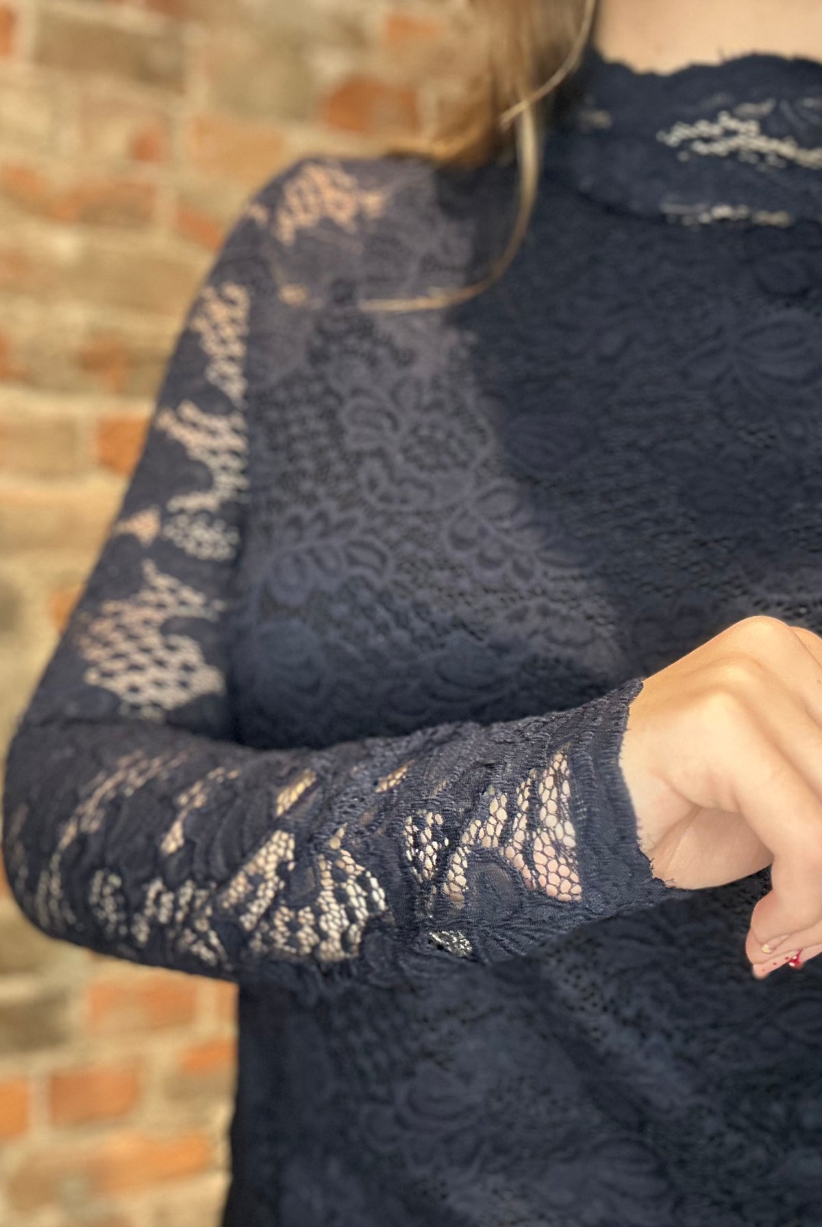 Midnight lace Long Sleeve-Long Sleeves-Molly Bracken-The Funky Zebra Ames, Women's Fashion Boutique in Ames, Iowa