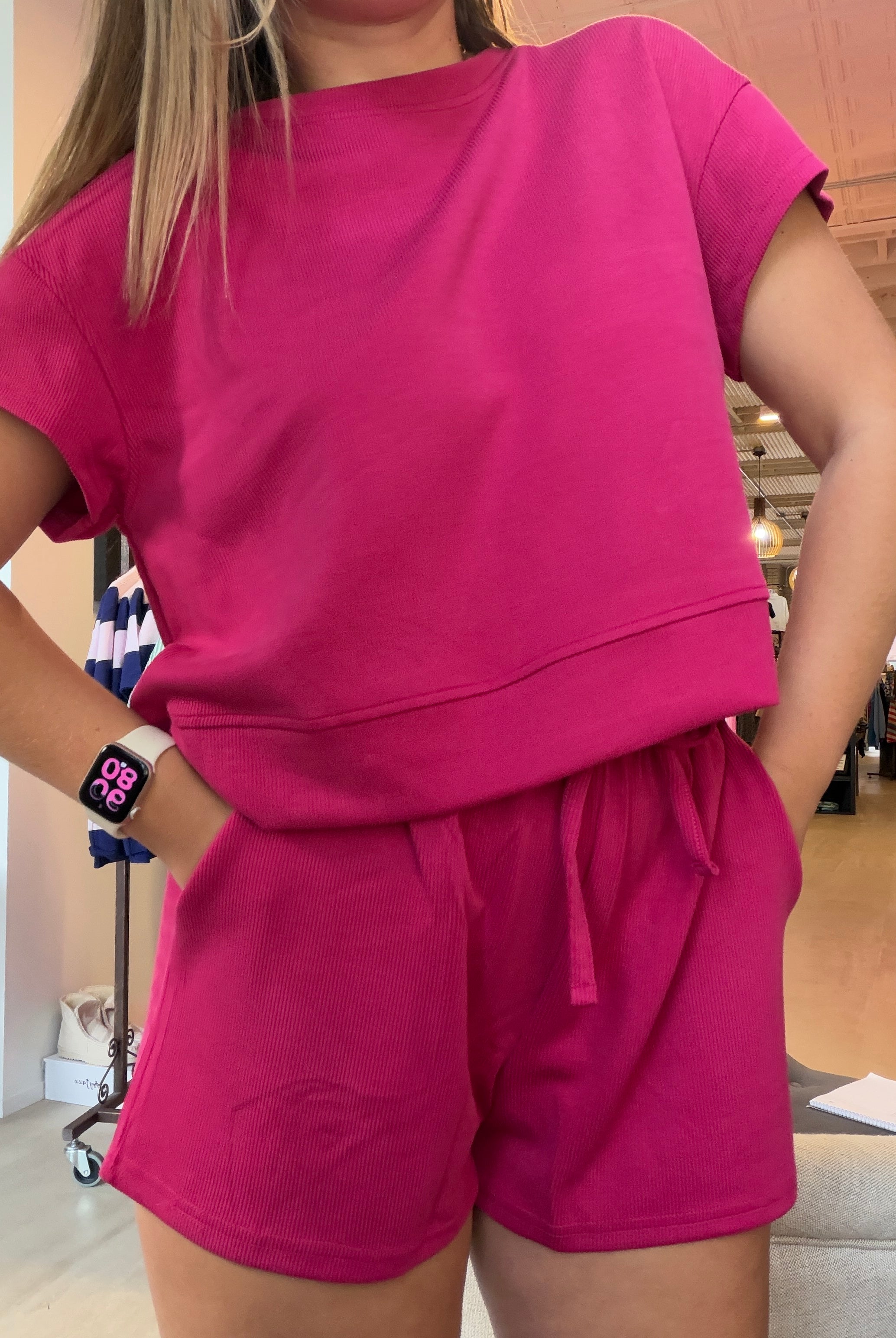 Lexie Luxe Tee & Short Set-apparel-Mono B-The Funky Zebra Ames, Women's Fashion Boutique in Ames, Iowa