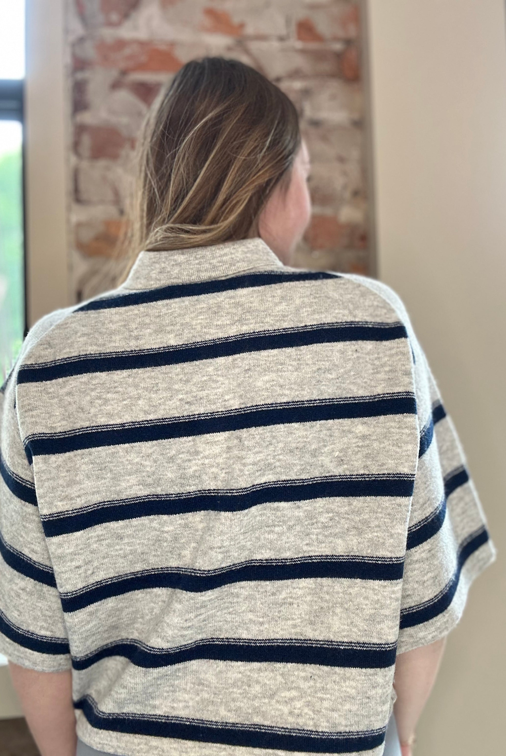 Hannah Striped Collar Sweater-The Funky Zebra Ames-The Funky Zebra Ames, Women's Fashion Boutique in Ames, Iowa