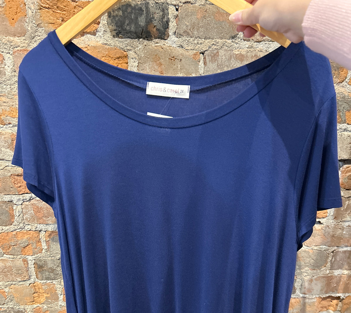 MVB Navy Basic Tee-Nellie & Dani Style House-The Funky Zebra Ames, Women's Fashion Boutique in Ames, Iowa