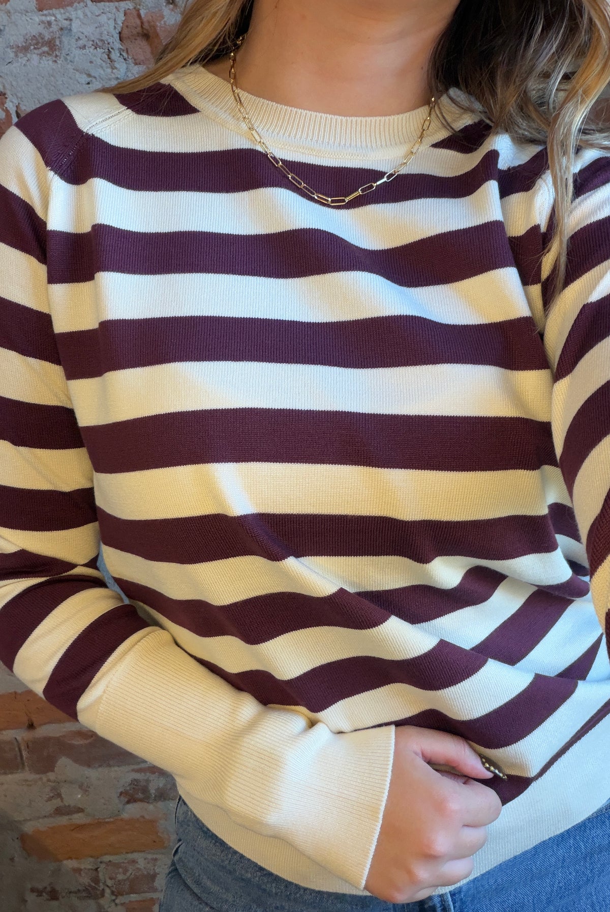 Brielle Long Cuff Striped Top-top-be young-The Funky Zebra Ames, Women's Fashion Boutique in Ames, Iowa