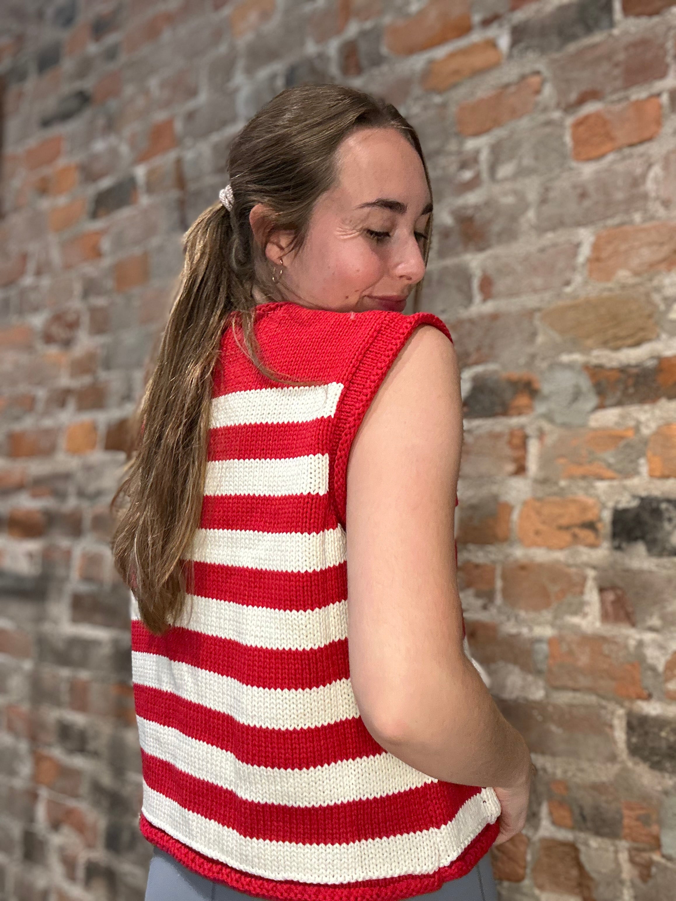 Francesca Striped Sweater Vest-Sweaters-She & Sky-The Funky Zebra Ames, Women's Fashion Boutique in Ames, Iowa