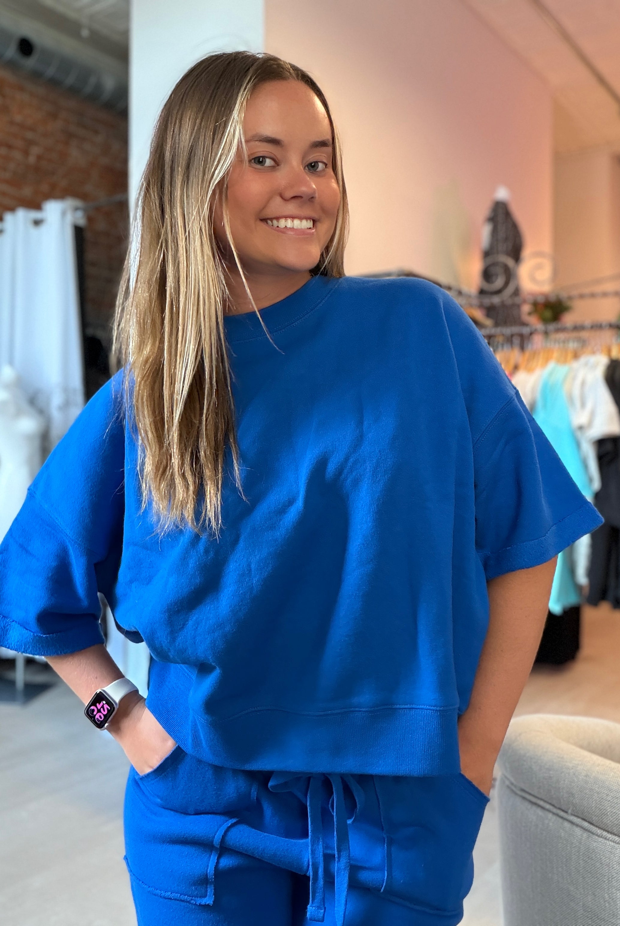 Malibu Lounge Top-apparel-Mono B-The Funky Zebra Ames, Women's Fashion Boutique in Ames, Iowa
