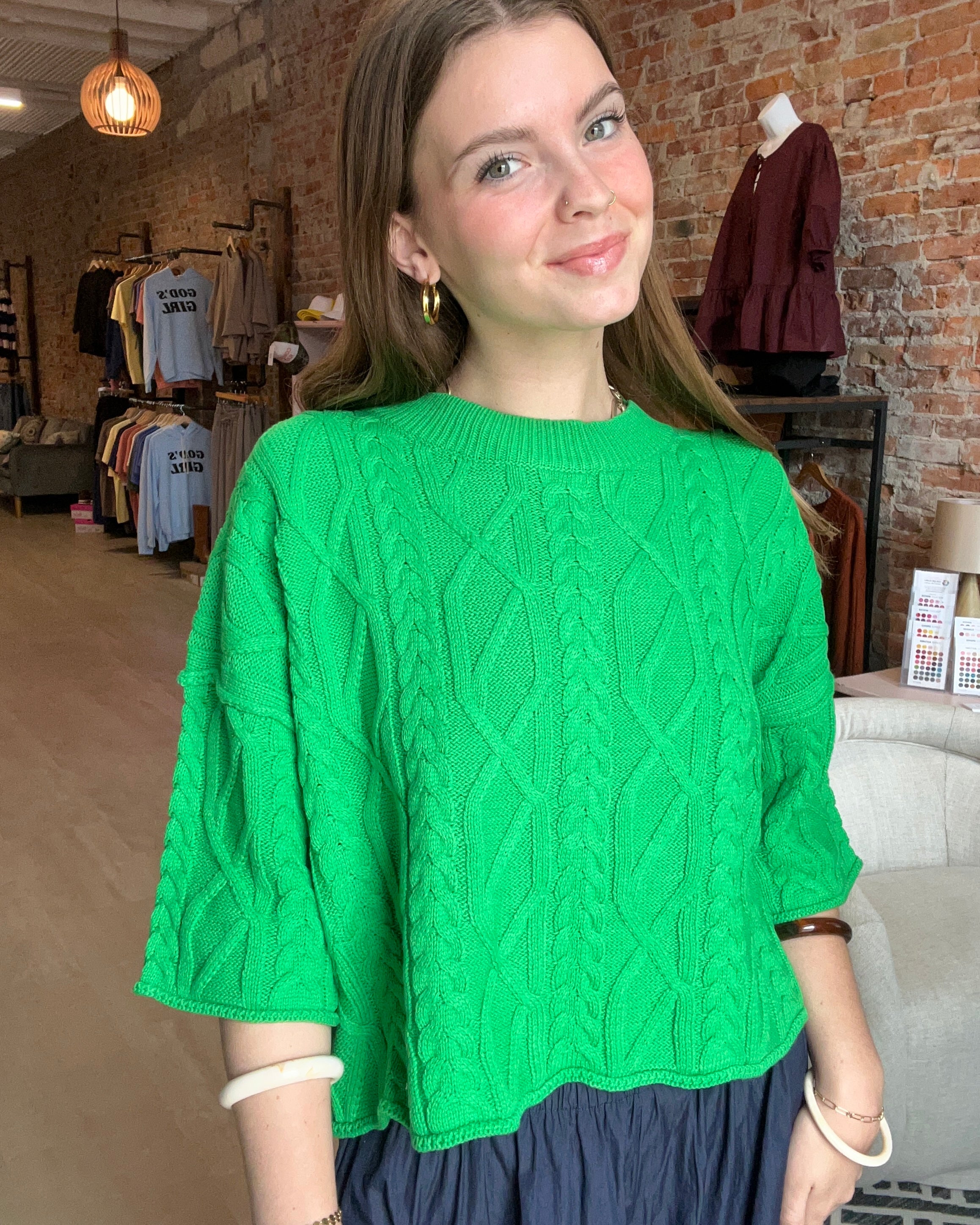 Millie Cable Knit Sweater-apparel-The Funky Zebra Ames-The Funky Zebra Ames, Women's Fashion Boutique in Ames, Iowa