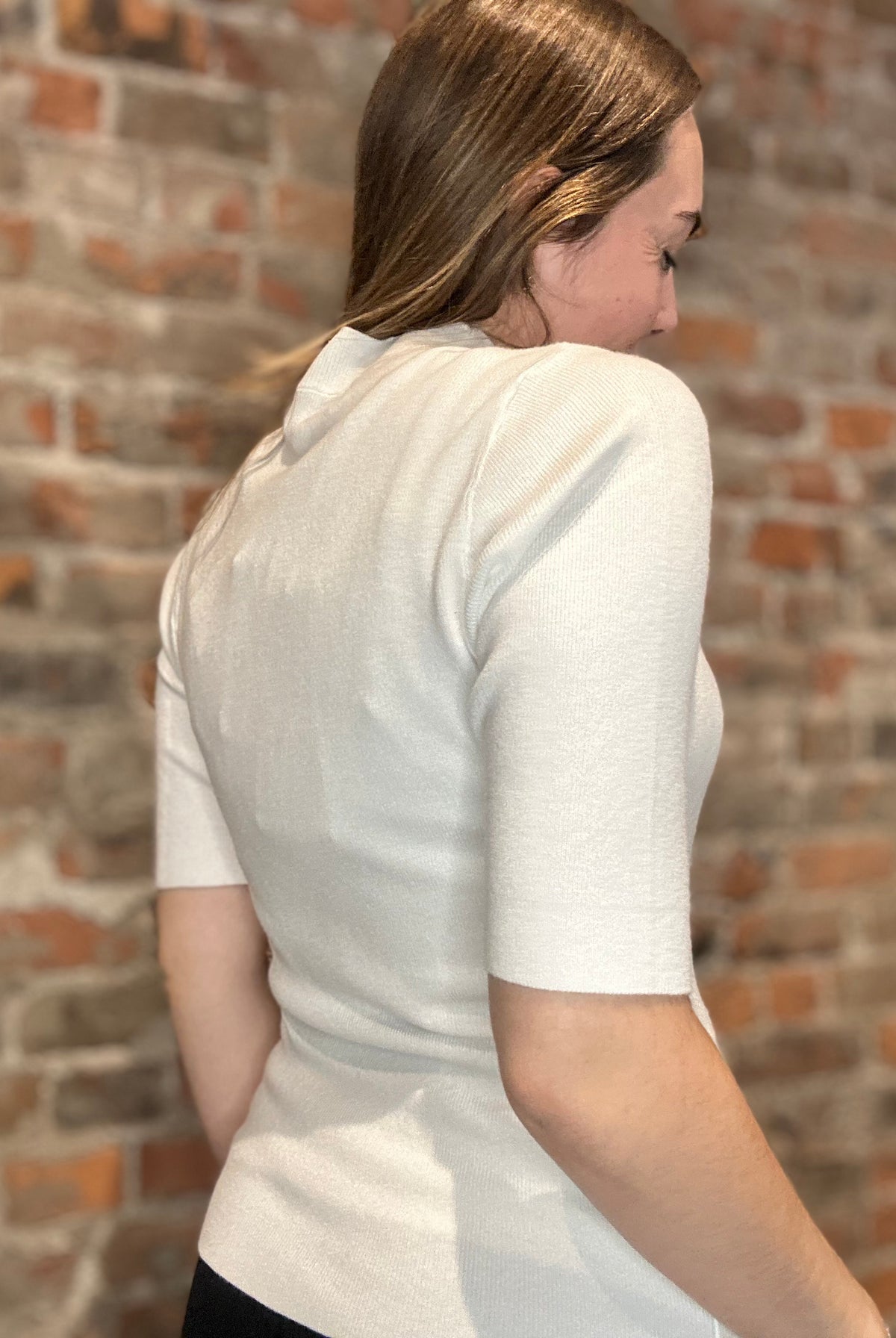 Mari Ribbed Mock-neck-Short Sleeves-Molly Bracken-The Funky Zebra Ames, Women's Fashion Boutique in Ames, Iowa