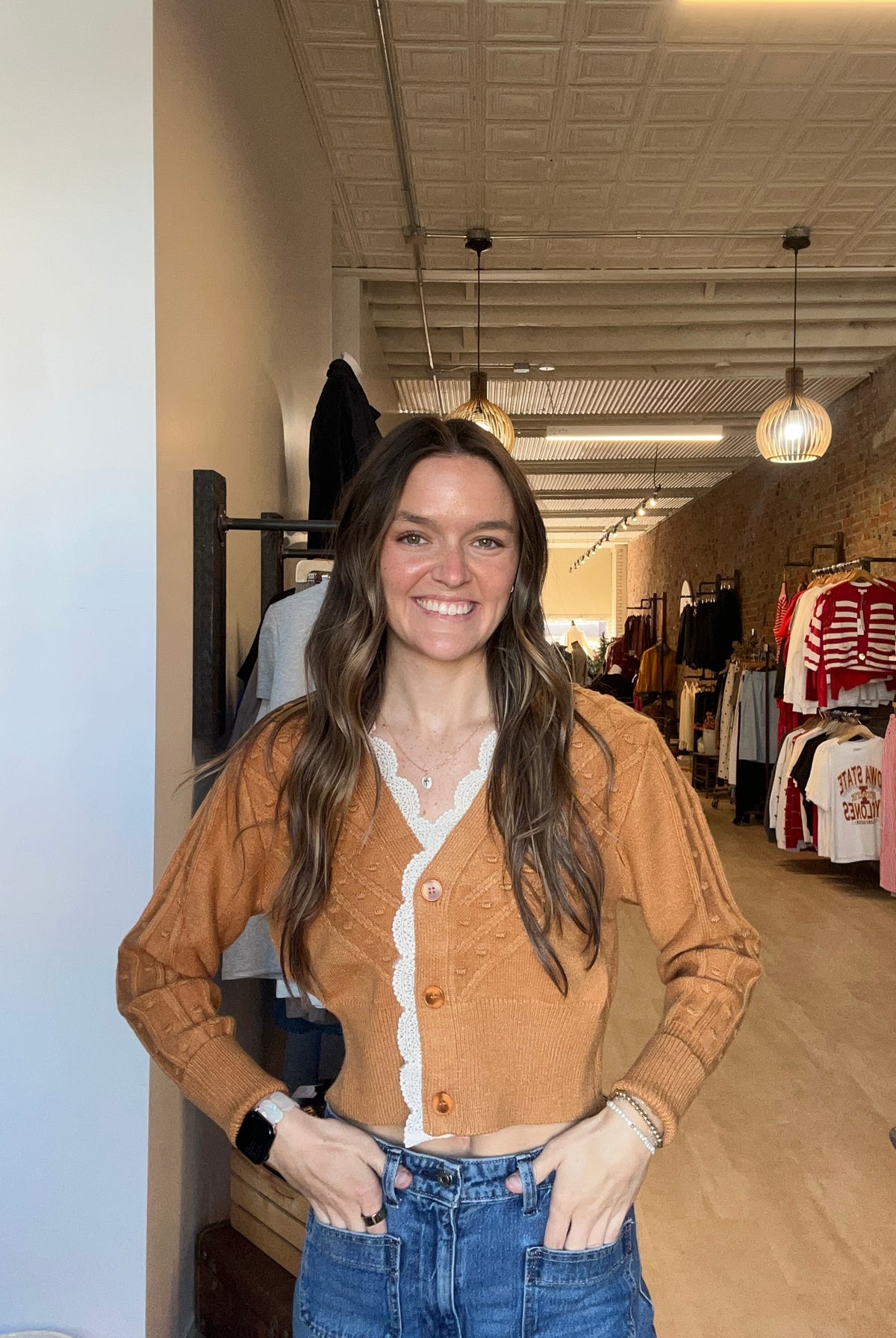 Annie Lace Trim Cardigan-heimish-The Funky Zebra Ames, Women's Fashion Boutique in Ames, Iowa