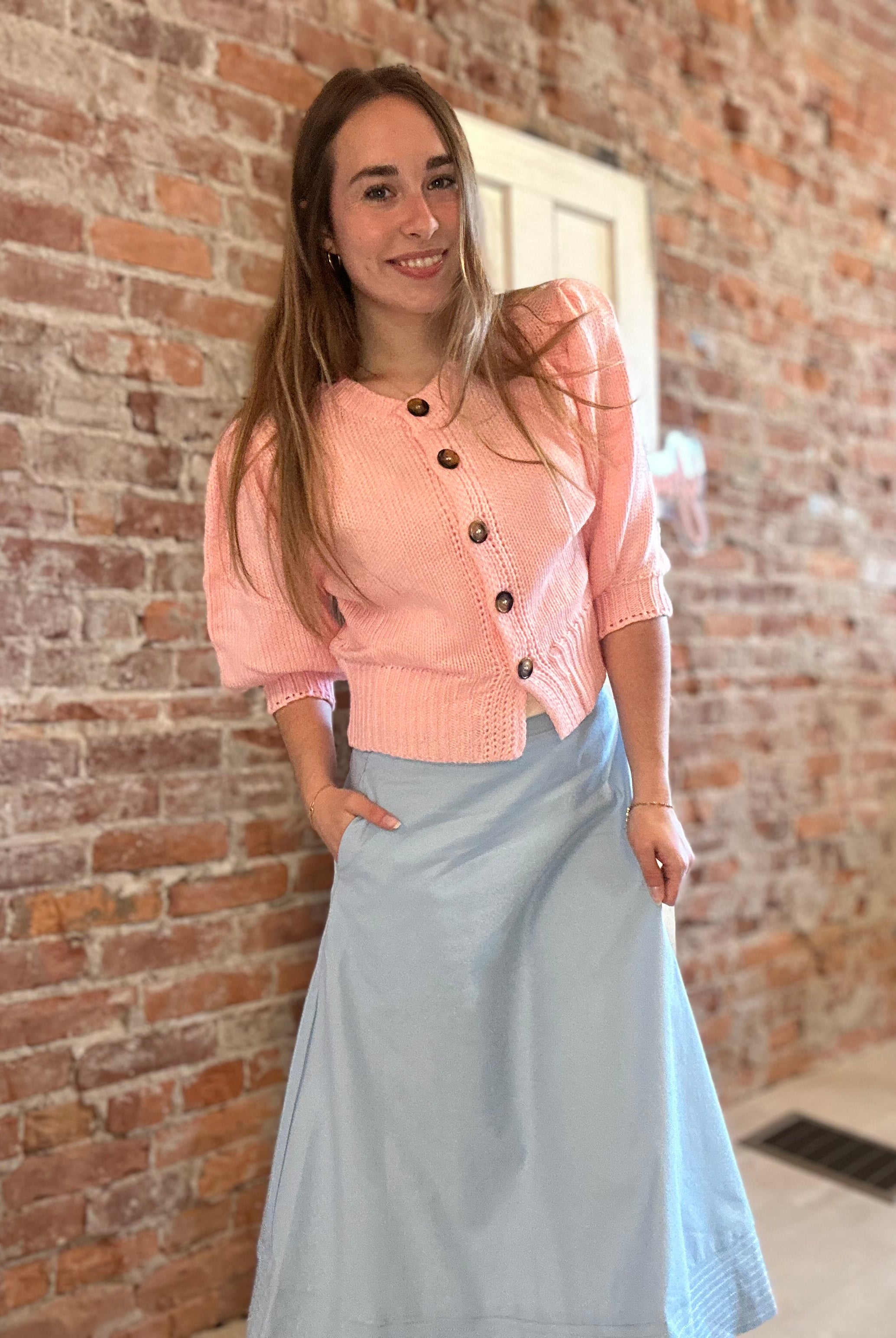 Spring Sky Midi Skirt-Pants-Glam-The Funky Zebra Ames, Women's Fashion Boutique in Ames, Iowa