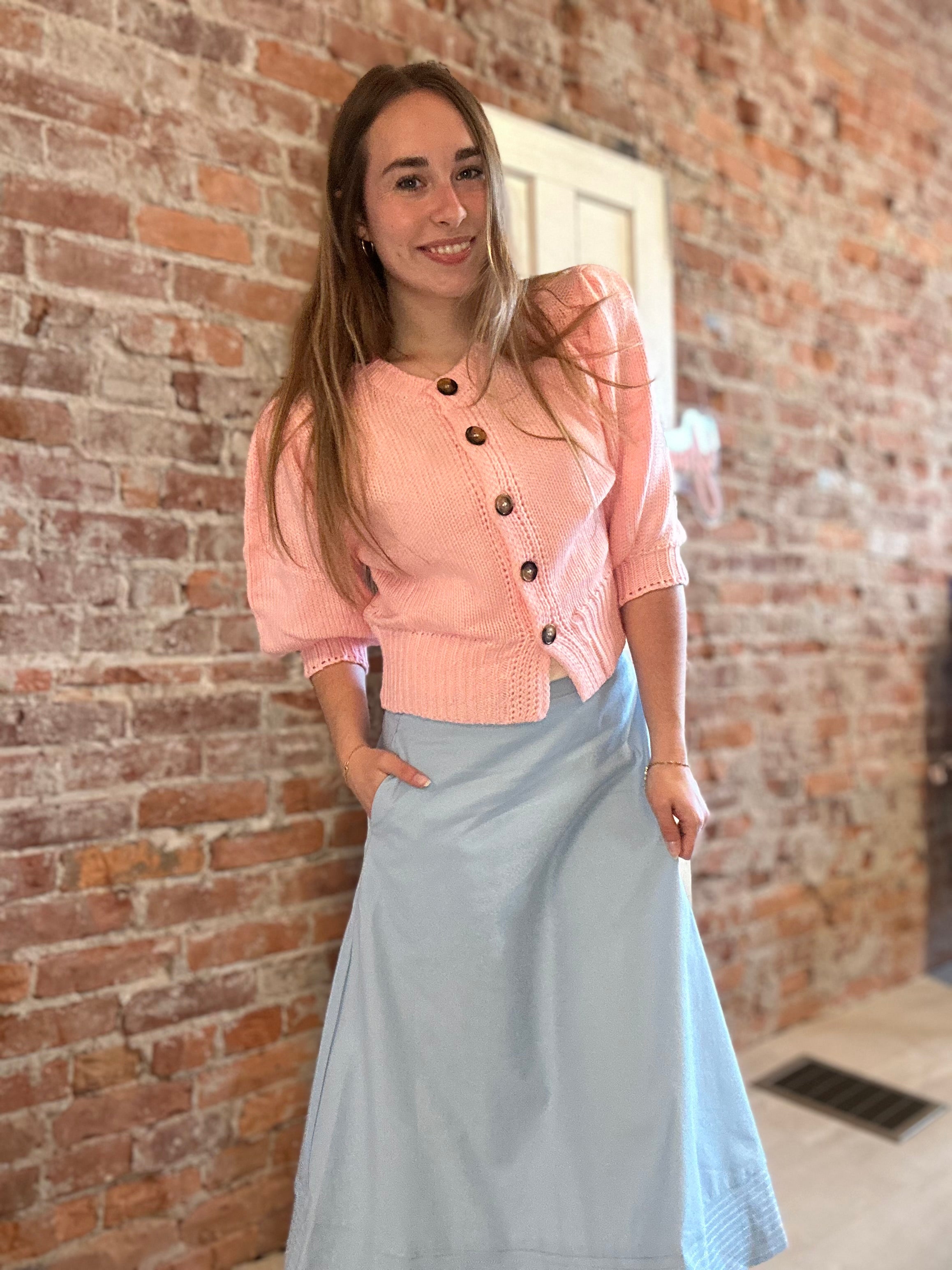 Spring Sky Midi Skirt-Pants-Glam-The Funky Zebra Ames, Women's Fashion Boutique in Ames, Iowa