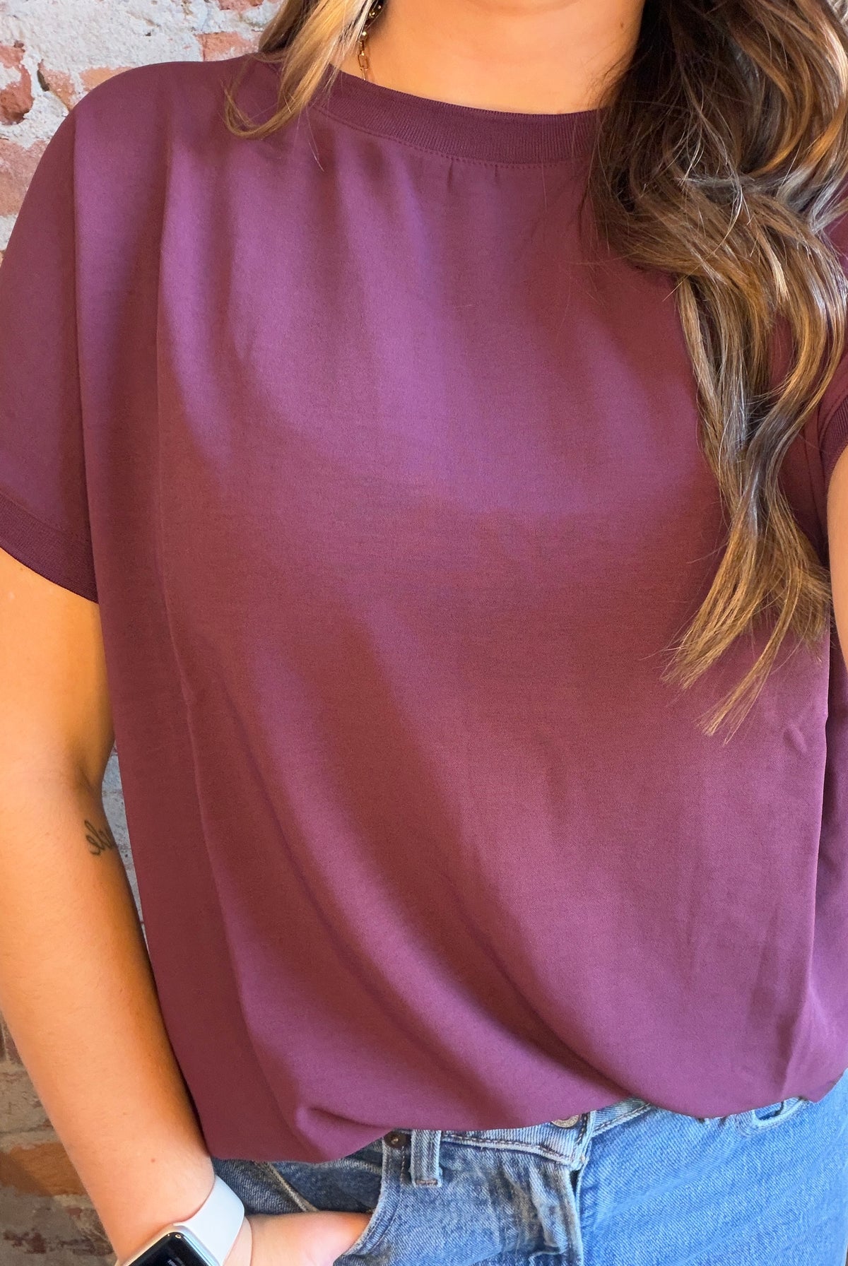 KamJam Elastic Hem Tee-top-be young-The Funky Zebra Ames, Women's Fashion Boutique in Ames, Iowa