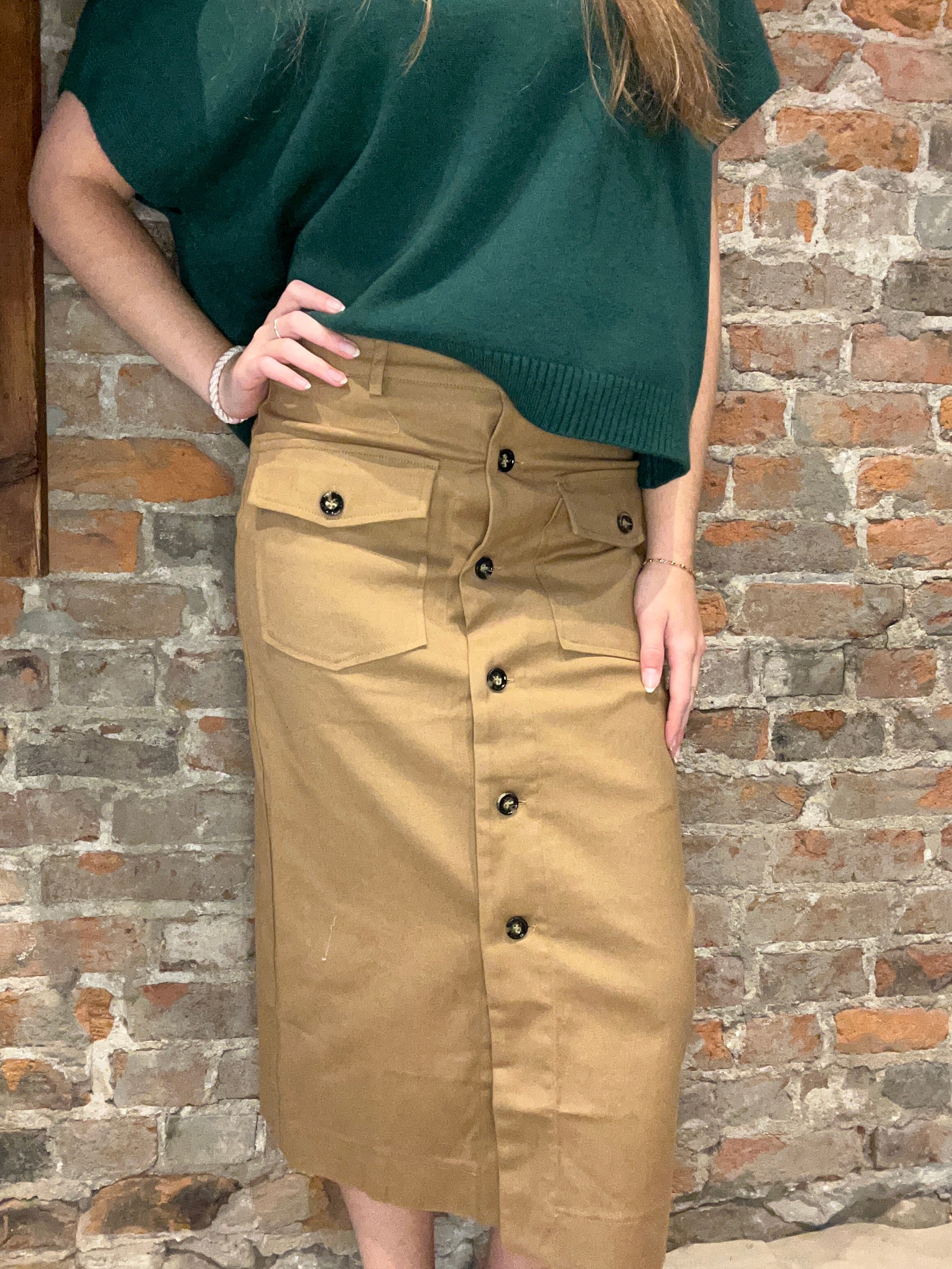 Danielle Cargo Midi Skirt-skirt-in february-The Funky Zebra Ames, Women's Fashion Boutique in Ames, Iowa