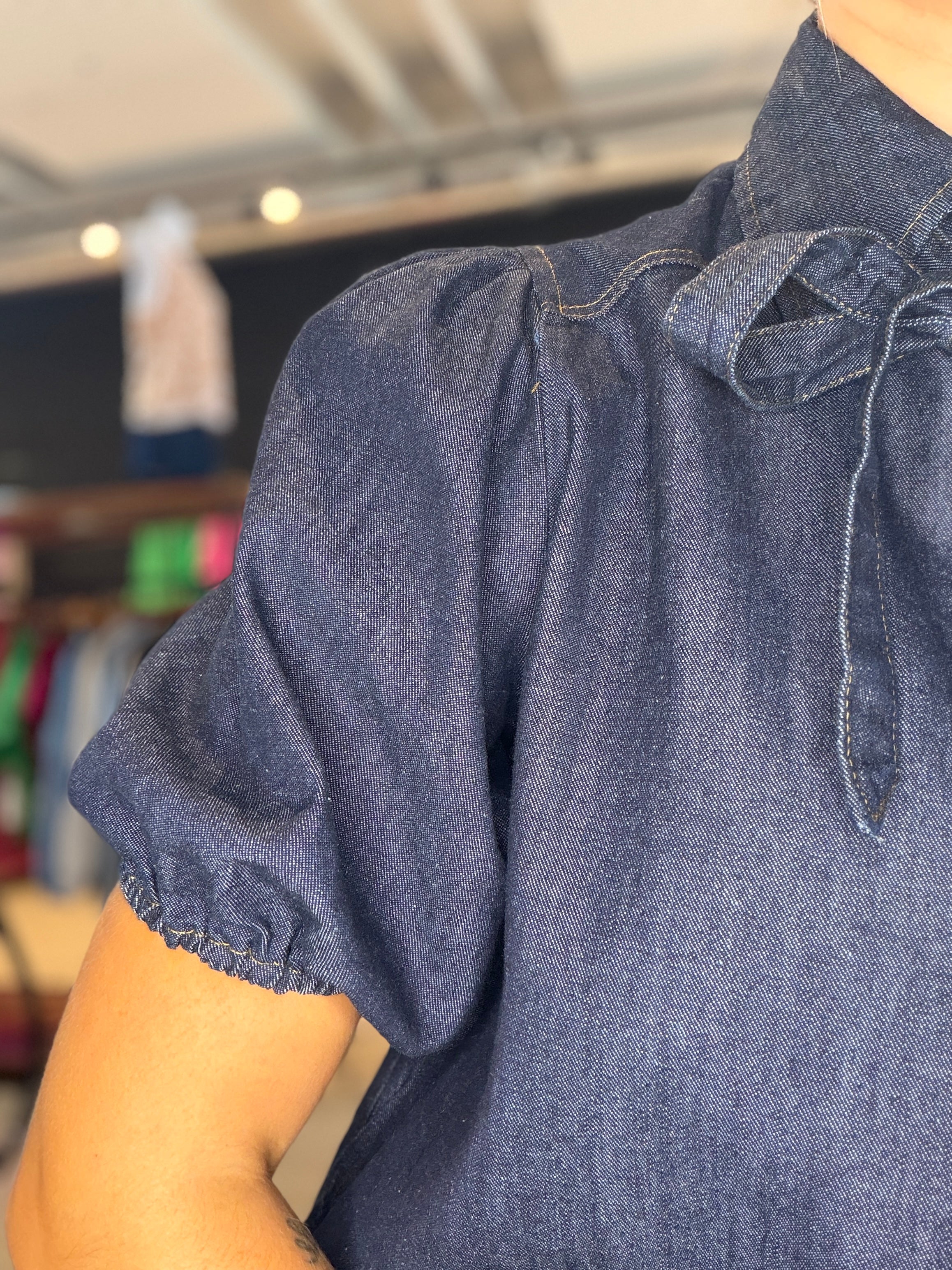 Dolly Denim Dress-Dresses-She & Sky-The Funky Zebra Ames, Women's Fashion Boutique in Ames, Iowa