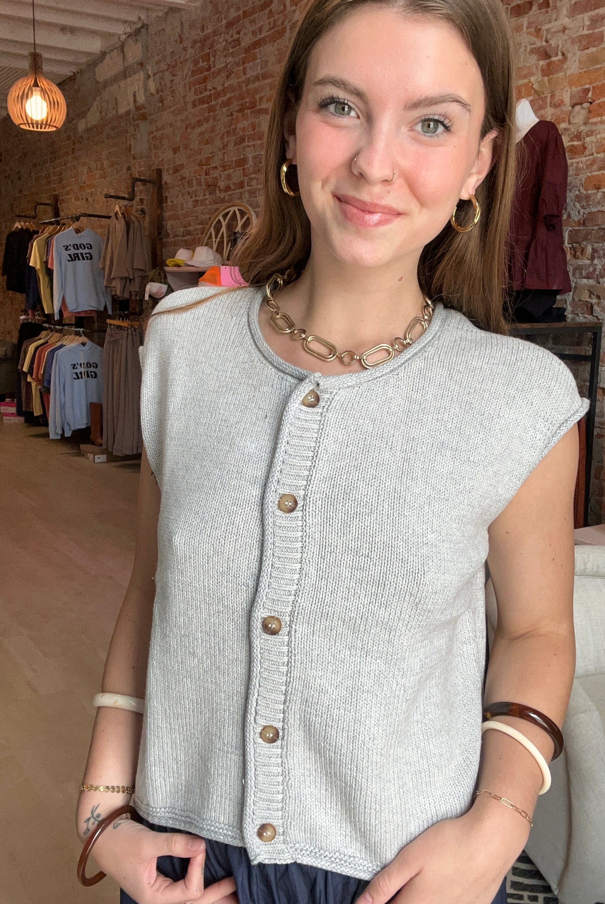 Cheri Sleeveless Knit Cardigan-Sweaters-Blu Pepper-The Funky Zebra Ames, Women's Fashion Boutique in Ames, Iowa
