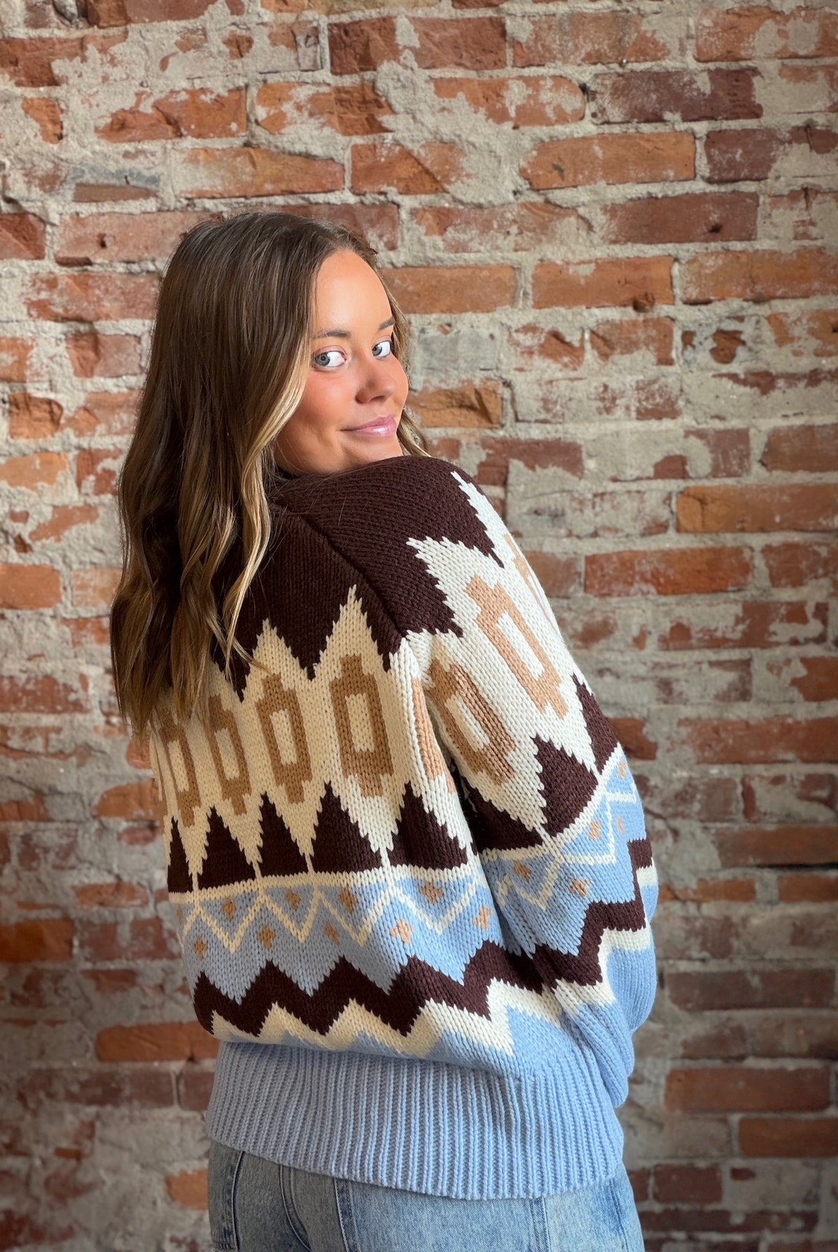 Naveen Nordic Sweater-Long Sleeves-She & Sky-The Funky Zebra Ames, Women's Fashion Boutique in Ames, Iowa