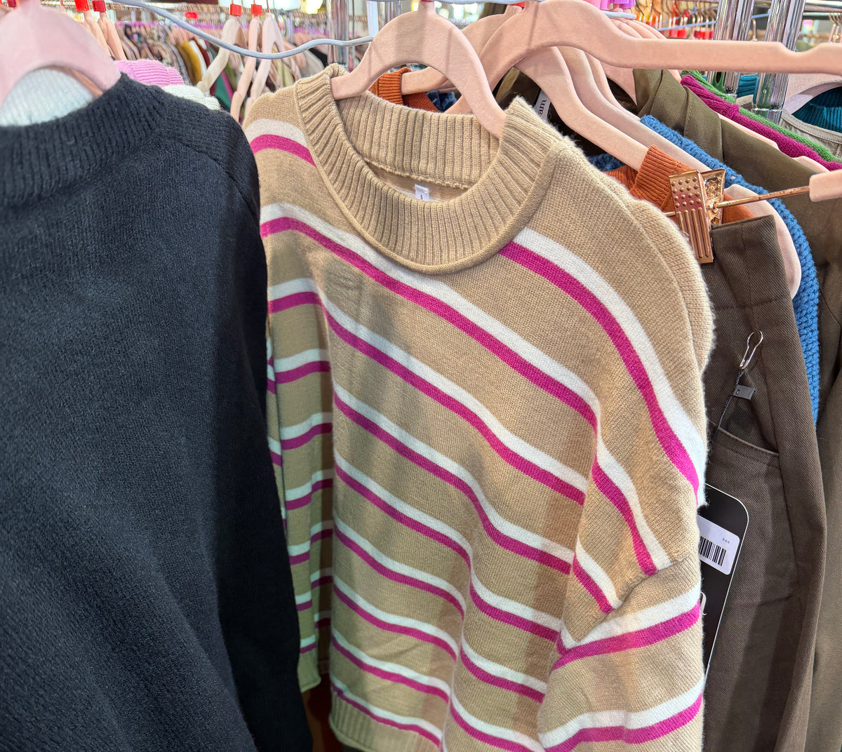 Cecilia Striped Sweater-apparel-Glam-The Funky Zebra Ames, Women's Fashion Boutique in Ames, Iowa