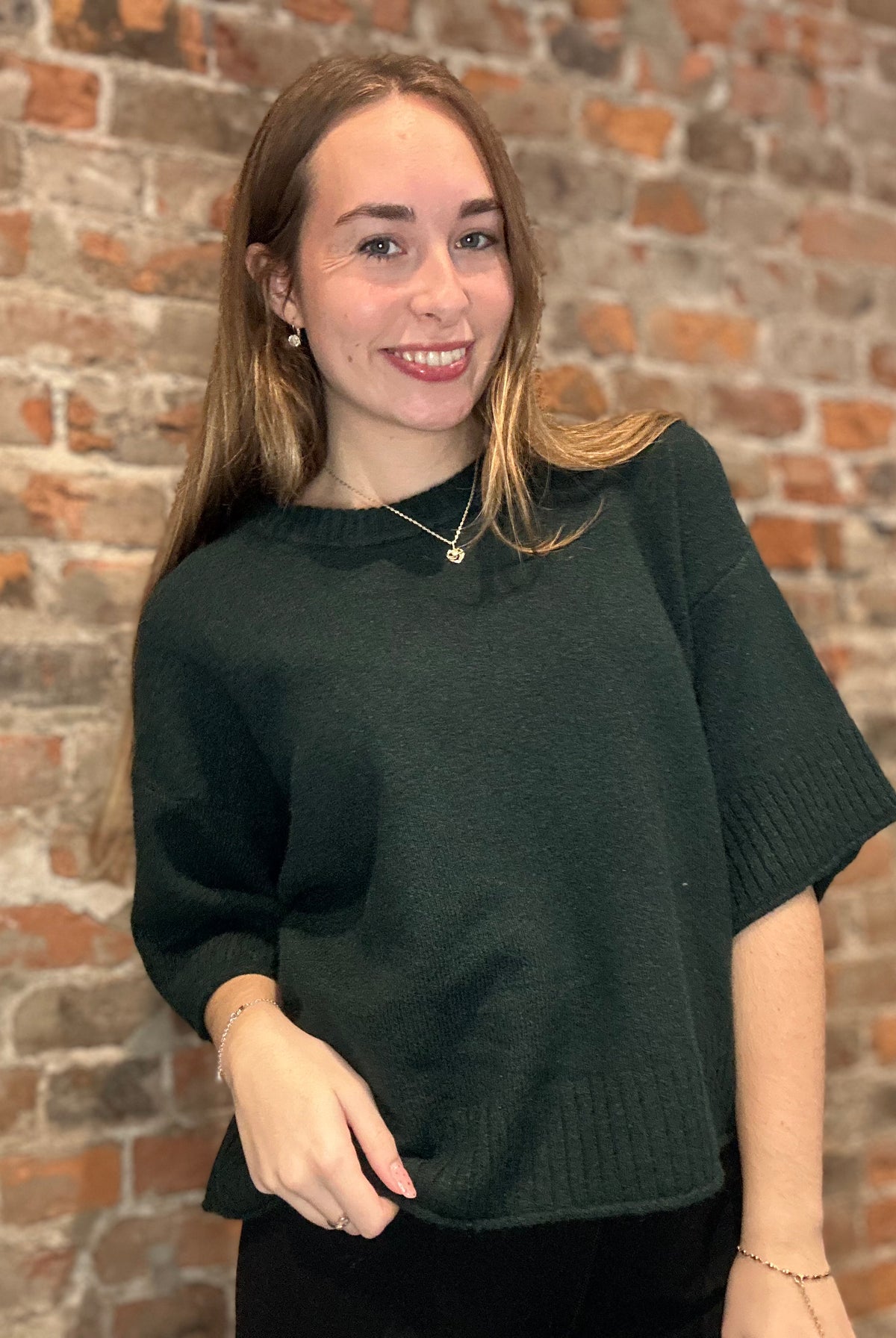Boxy Drop Shoulder Short Sleeve Sweater-Short Sleeves-Molly Bracken-The Funky Zebra Ames, Women's Fashion Boutique in Ames, Iowa