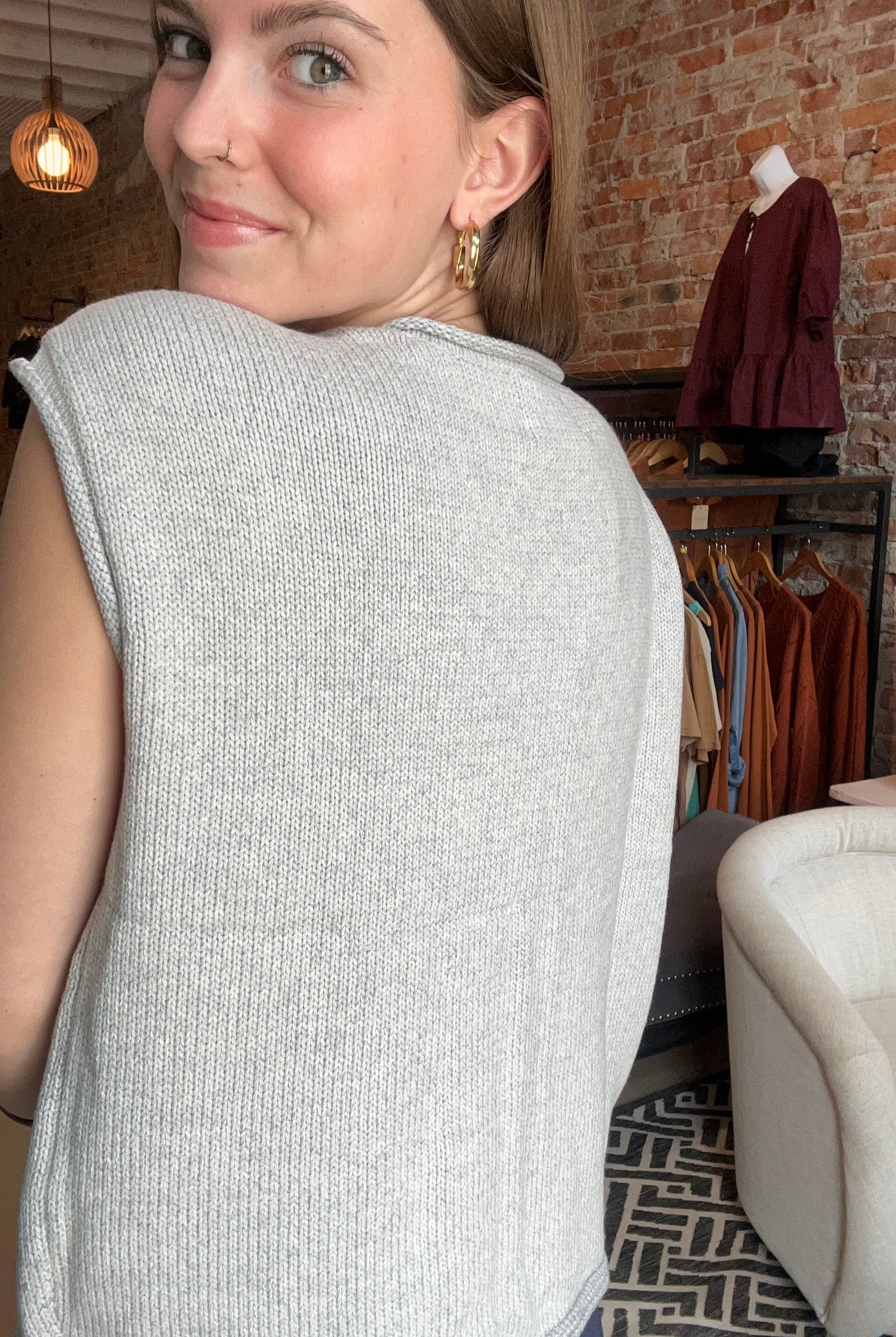 Cheri Sleeveless Knit Cardigan-Sweaters-Blu Pepper-The Funky Zebra Ames, Women's Fashion Boutique in Ames, Iowa