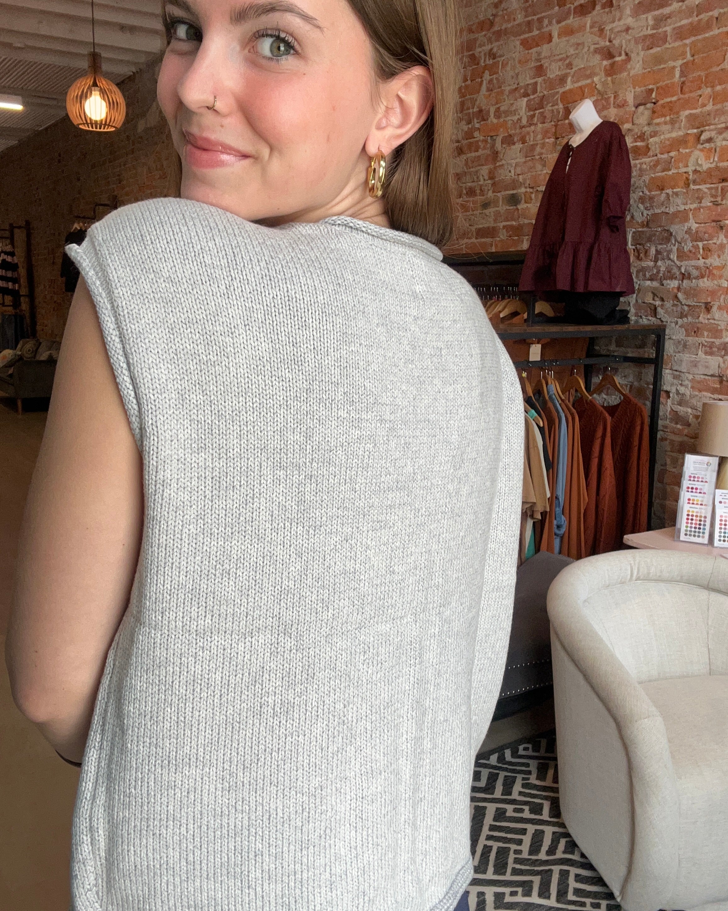 Cheri Sleeveless Knit Cardigan-Sweaters-Blu Pepper-The Funky Zebra Ames, Women's Fashion Boutique in Ames, Iowa