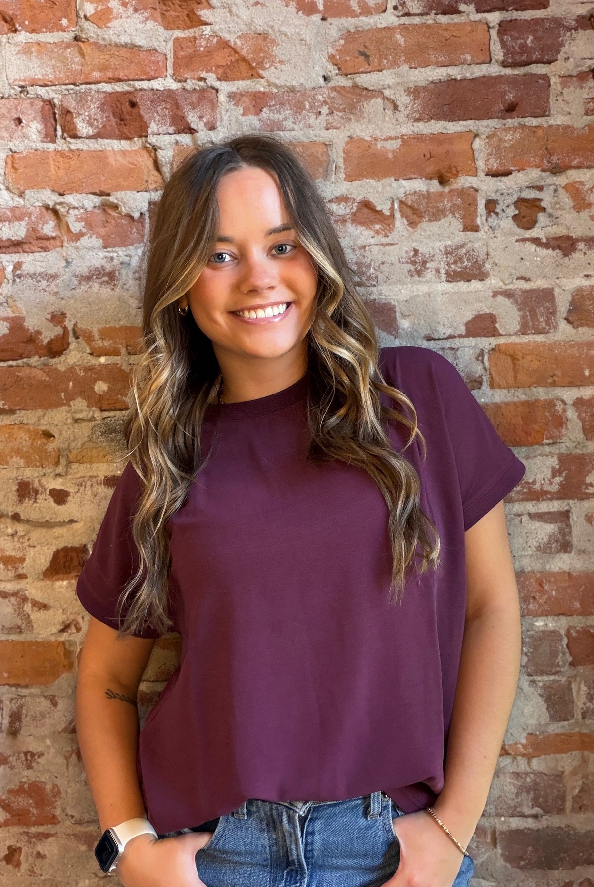 KamJam Elastic Hem Tee-top-be young-The Funky Zebra Ames, Women's Fashion Boutique in Ames, Iowa