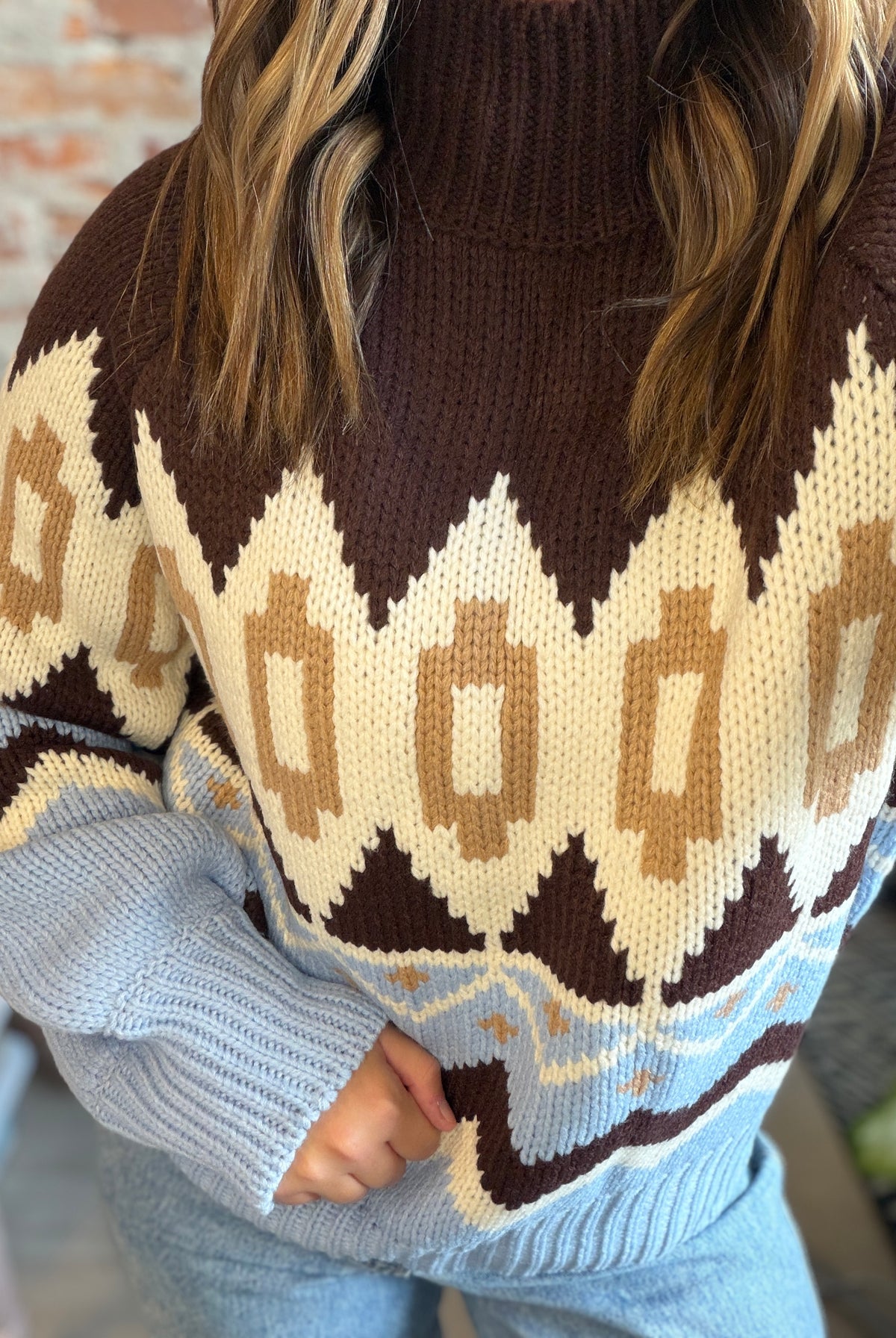 Naveen Nordic Sweater-Long Sleeves-She & Sky-The Funky Zebra Ames, Women's Fashion Boutique in Ames, Iowa