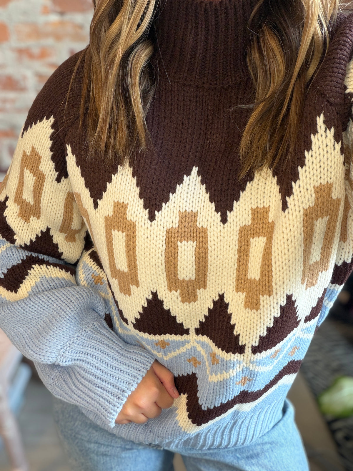 Naveen Nordic Sweater-Long Sleeves-She & Sky-The Funky Zebra Ames, Women's Fashion Boutique in Ames, Iowa