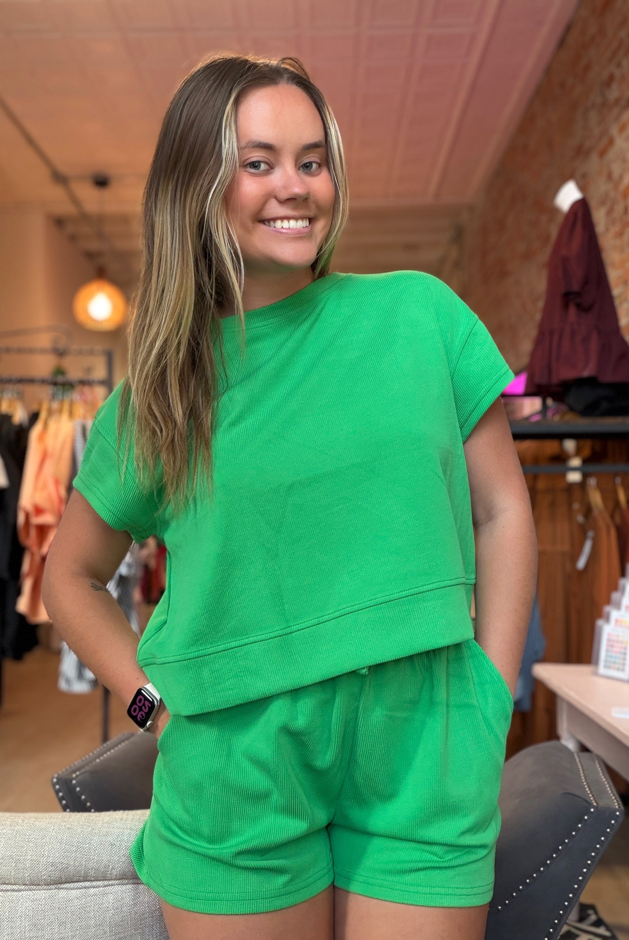 Lexie Luxe Tee & Short Set-apparel-Mono B-The Funky Zebra Ames, Women's Fashion Boutique in Ames, Iowa