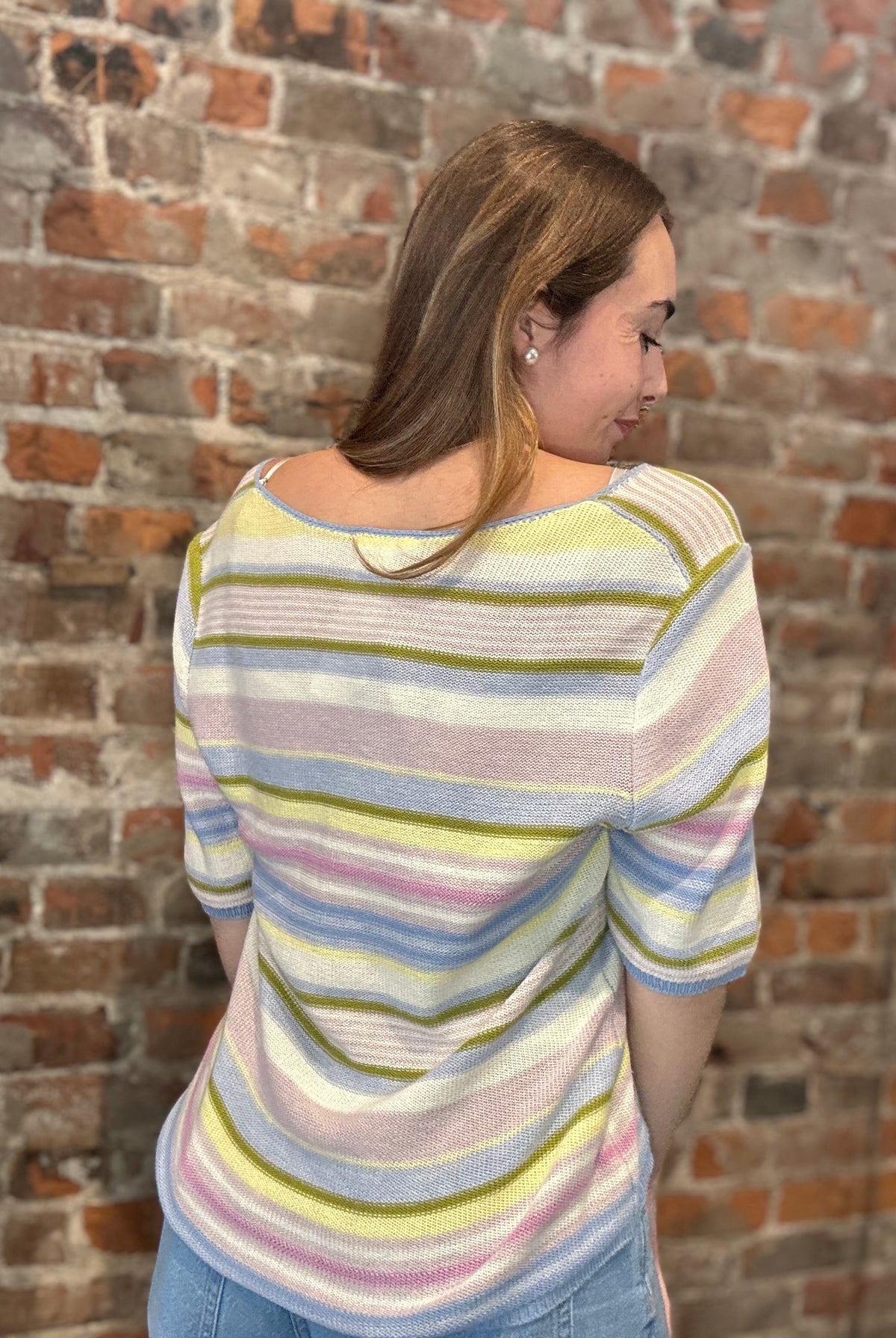 MVB Blue/Lav Striped Top-Nellie & Dani Style House-The Funky Zebra Ames, Women's Fashion Boutique in Ames, Iowa