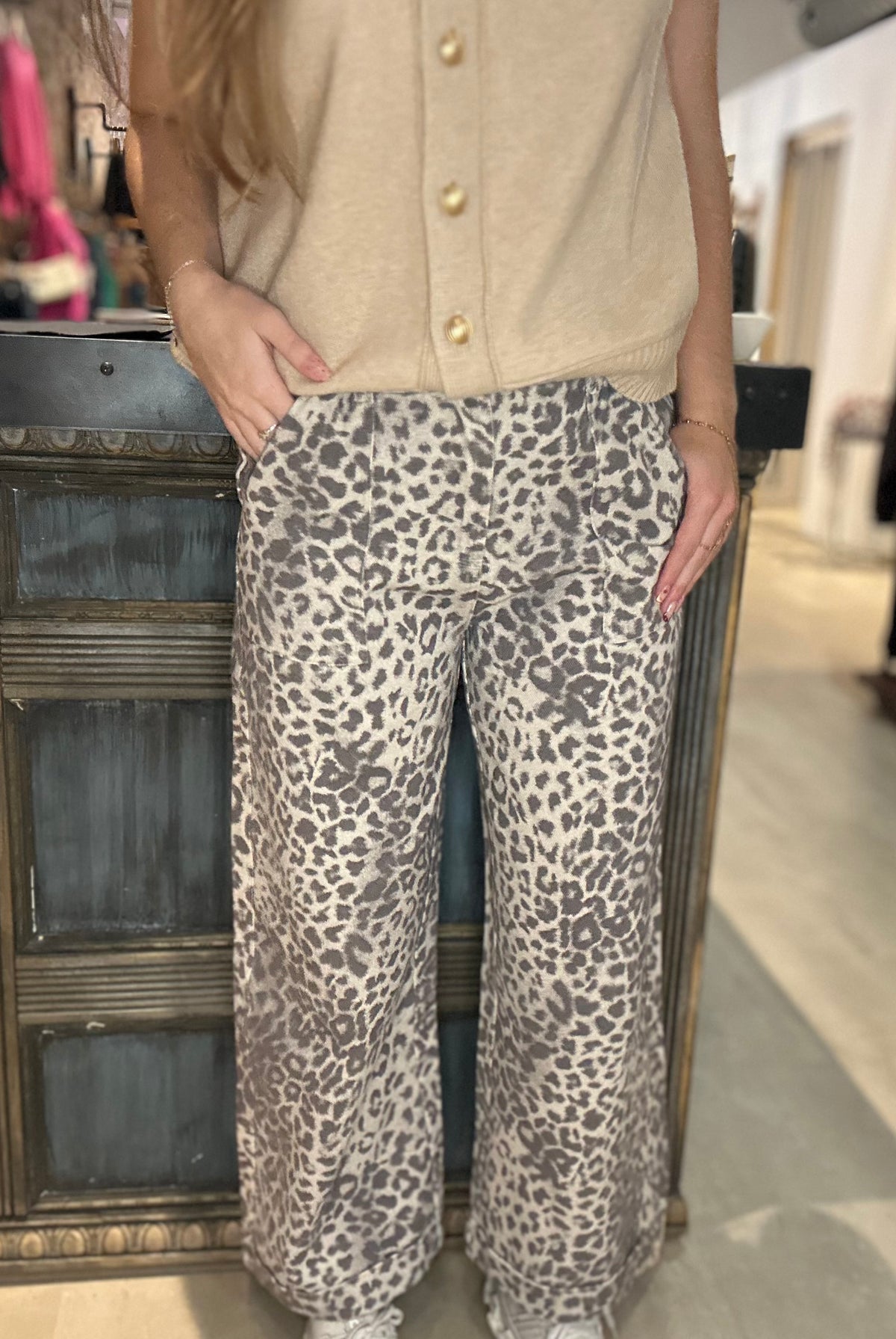 Angel Animal Print-pants-She & Sky-The Funky Zebra Ames, Women's Fashion Boutique in Ames, Iowa