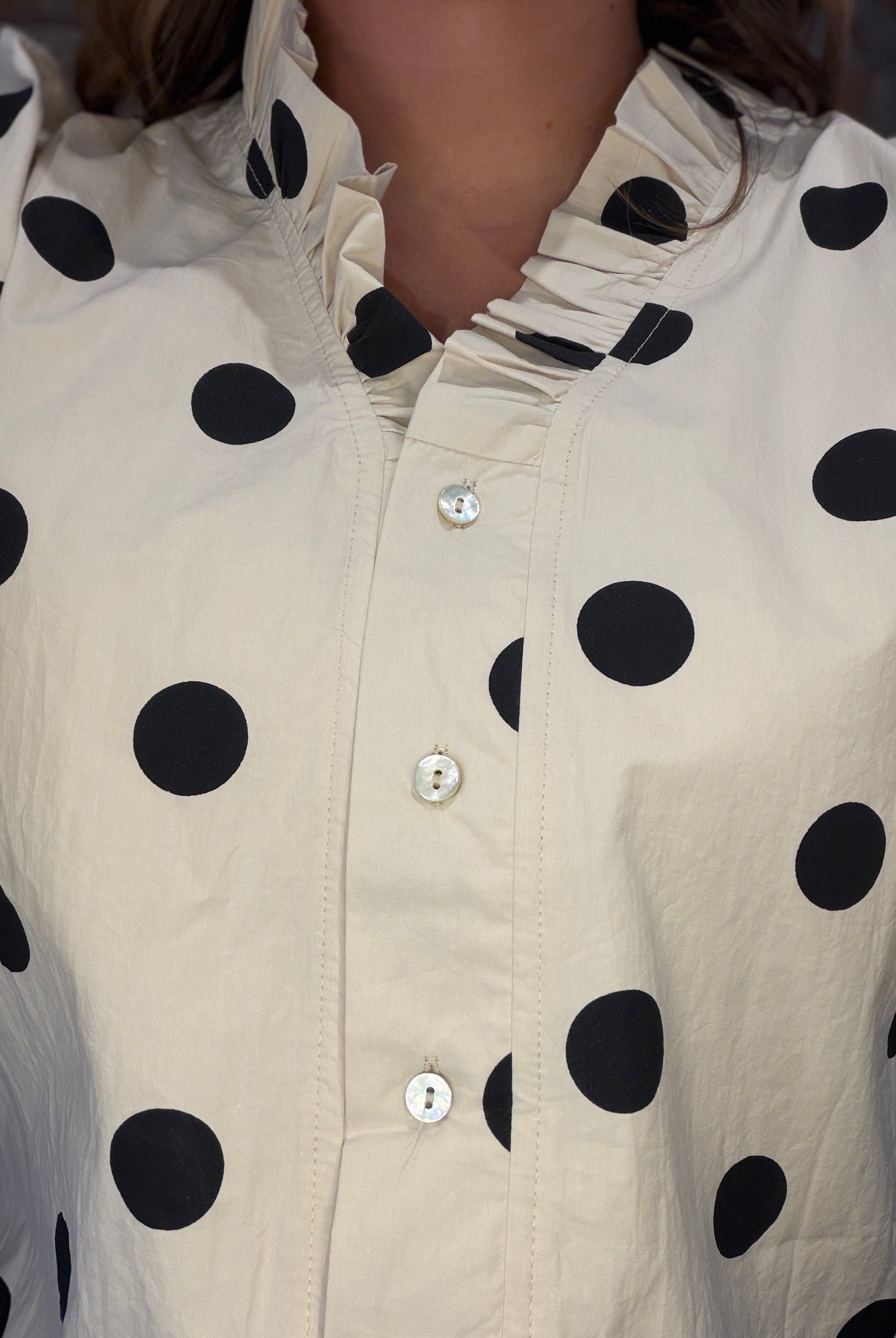 Reagan Polka Dot Blouse-apparel-Jodifl-The Funky Zebra Ames, Women's Fashion Boutique in Ames, Iowa