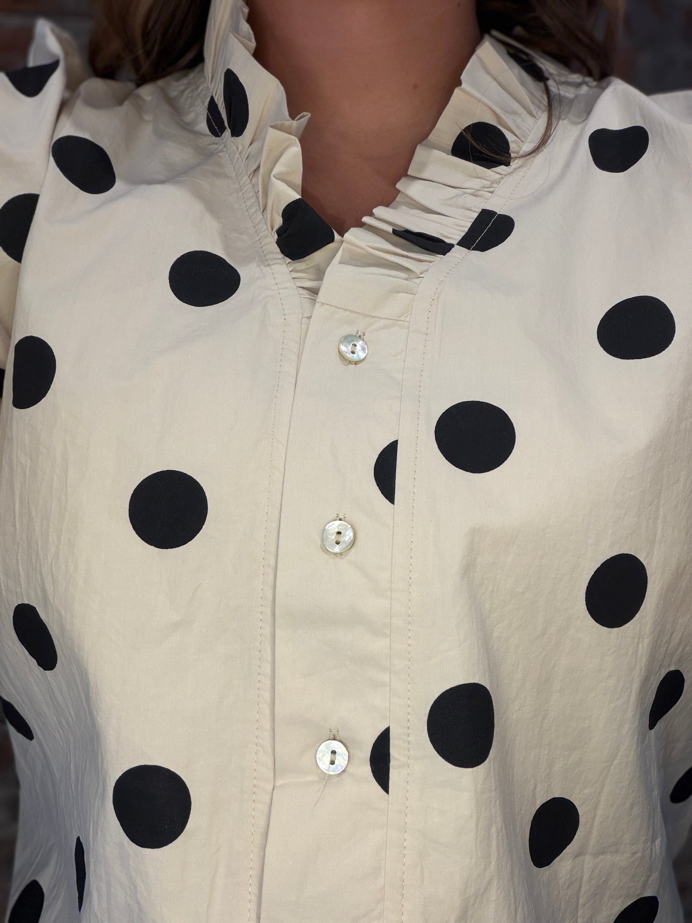 Reagan Polka Dot Blouse-apparel-Jodifl-The Funky Zebra Ames, Women's Fashion Boutique in Ames, Iowa
