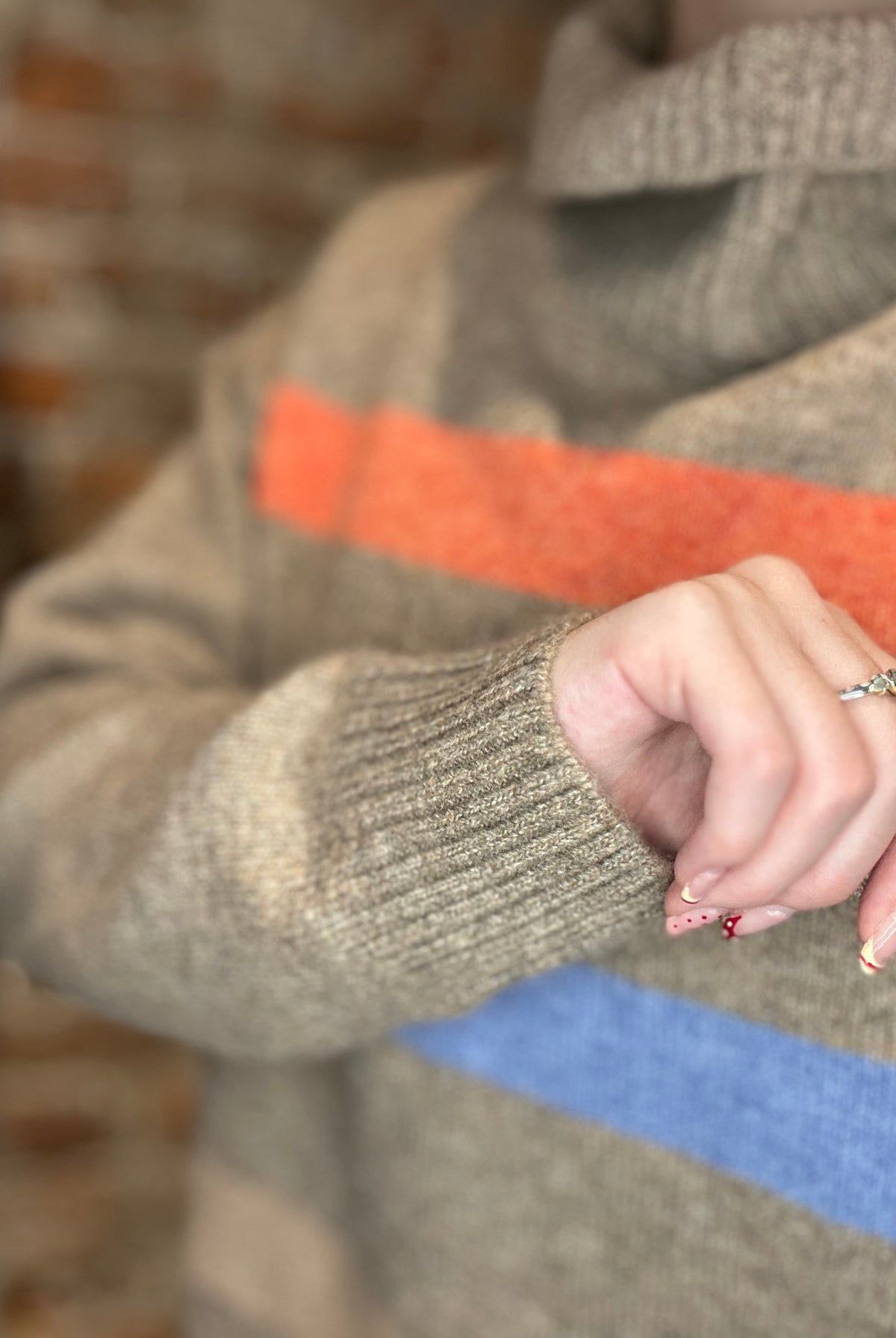 Mandi Mocha Colorblock Turtleneck Pullover-Long Sleeves-Cozy Co-The Funky Zebra Ames, Women's Fashion Boutique in Ames, Iowa