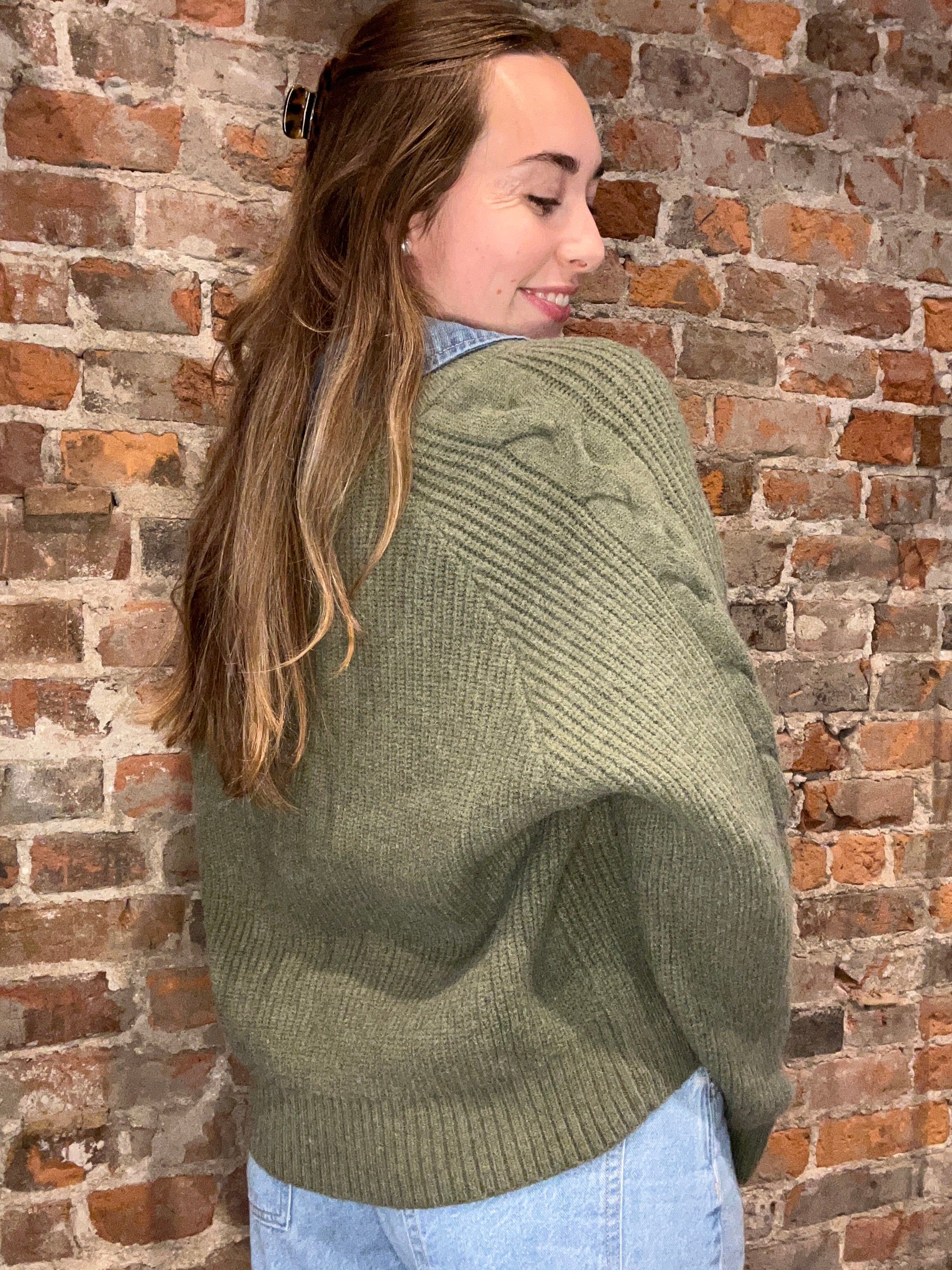 Lizzie Denim Collared Sweater-apparel-She & Sky-The Funky Zebra Ames, Women's Fashion Boutique in Ames, Iowa