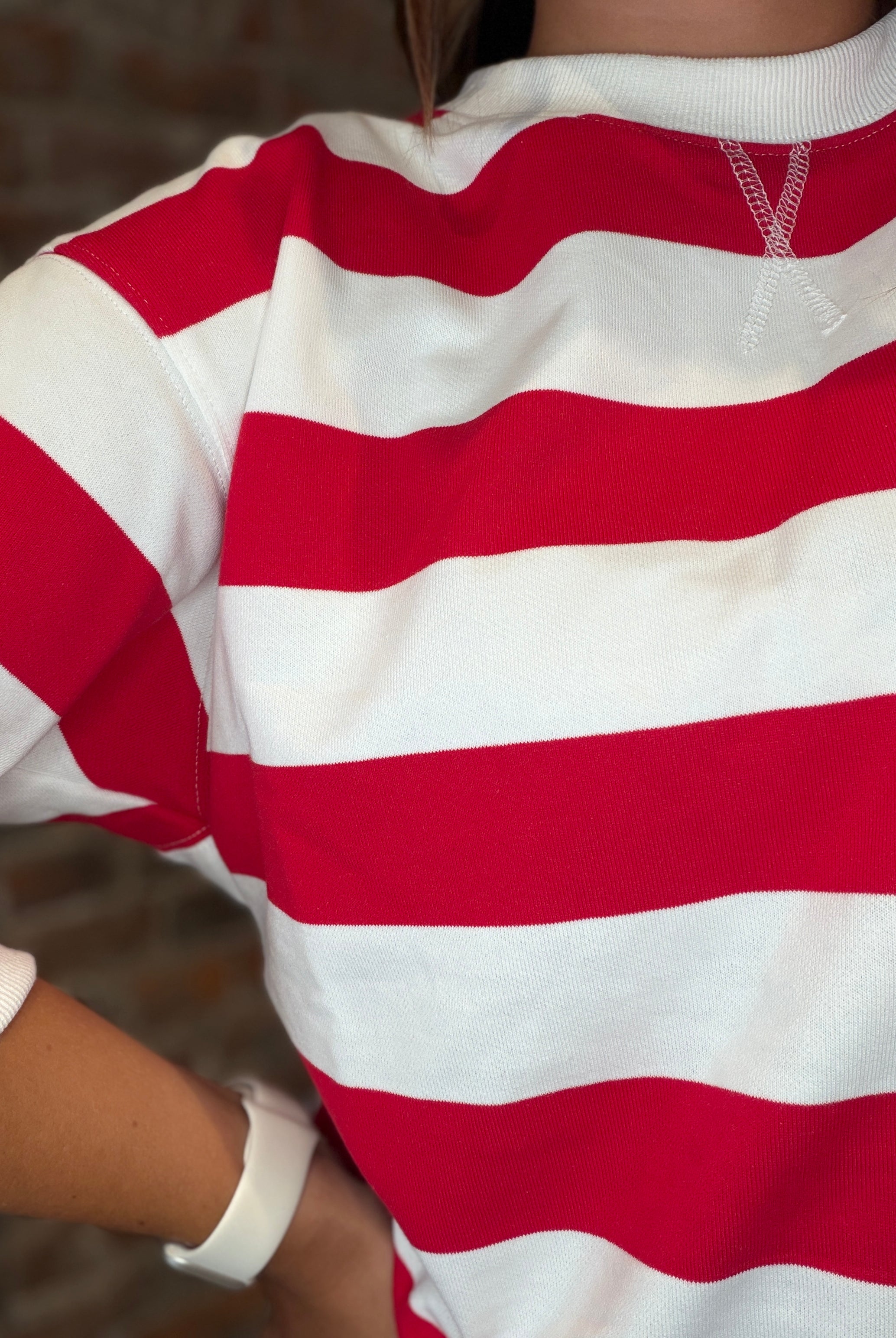 Roxie Stripe Pullover-Sweaters-Jodifl-The Funky Zebra Ames, Women's Fashion Boutique in Ames, Iowa