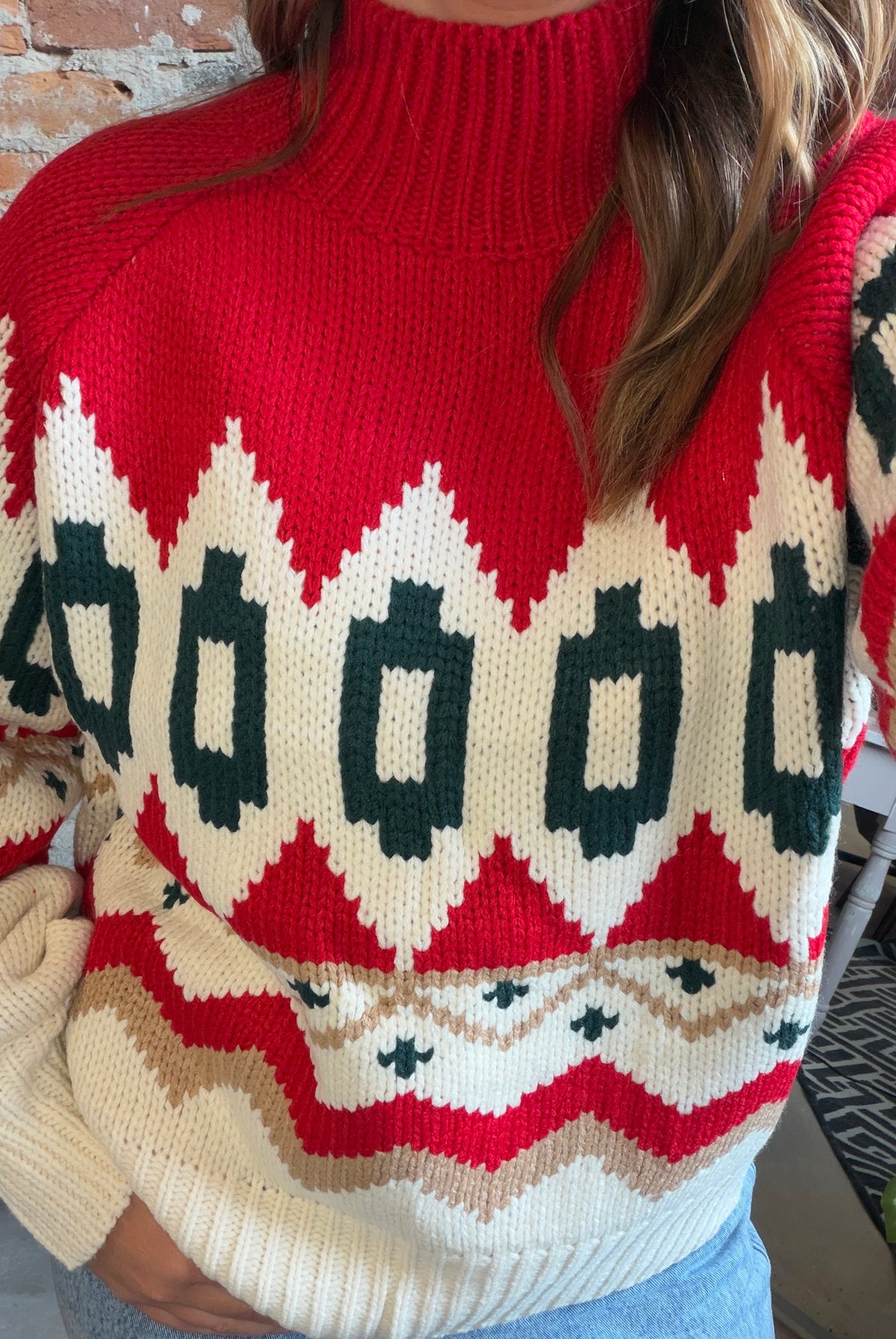 Naveen Nordic Sweater-Long Sleeves-She & Sky-The Funky Zebra Ames, Women's Fashion Boutique in Ames, Iowa