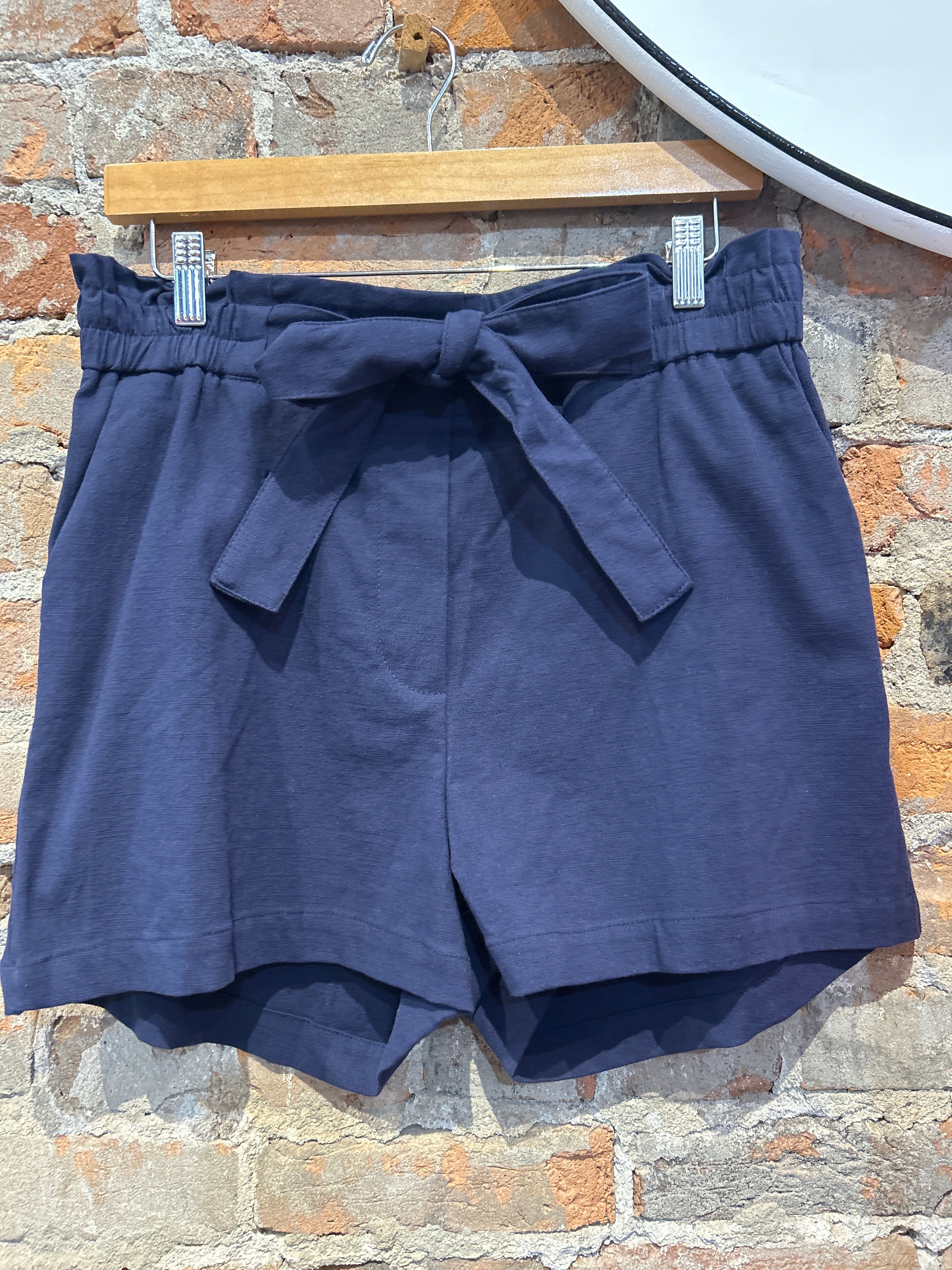 MVB Navy Tie-front shorts-Nellie & Dani Style House-The Funky Zebra Ames, Women's Fashion Boutique in Ames, Iowa