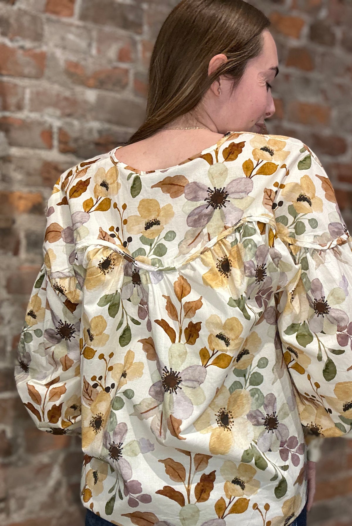 Frances Fall Floral Blouse-apparel-Hayden-The Funky Zebra Ames, Women's Fashion Boutique in Ames, Iowa