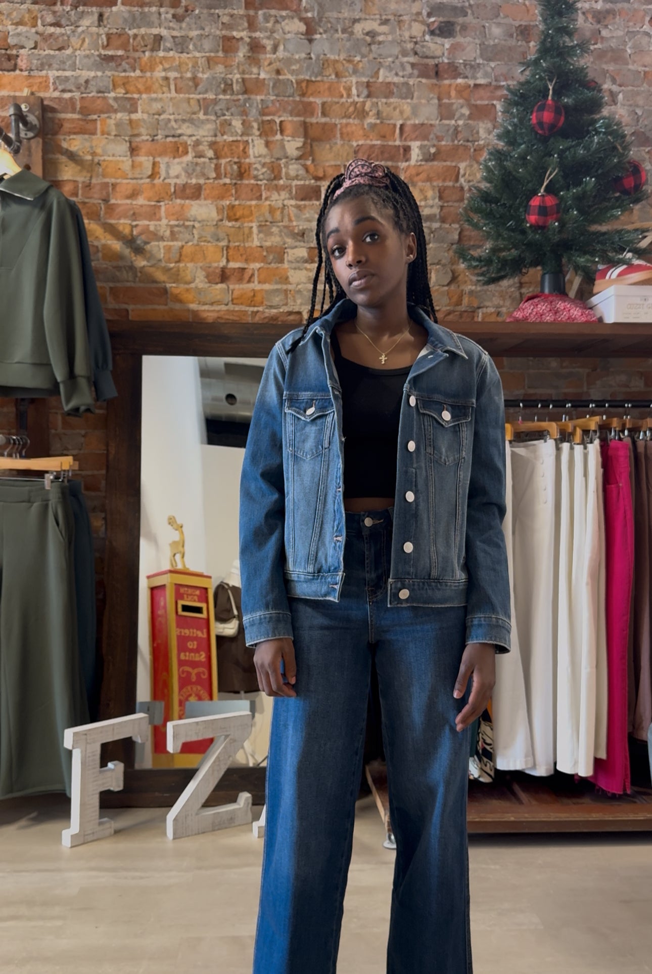 Kiara Denim Jacket-Outerwear-The Funky Zebra Ames-The Funky Zebra Ames, Women's Fashion Boutique in Ames, Iowa