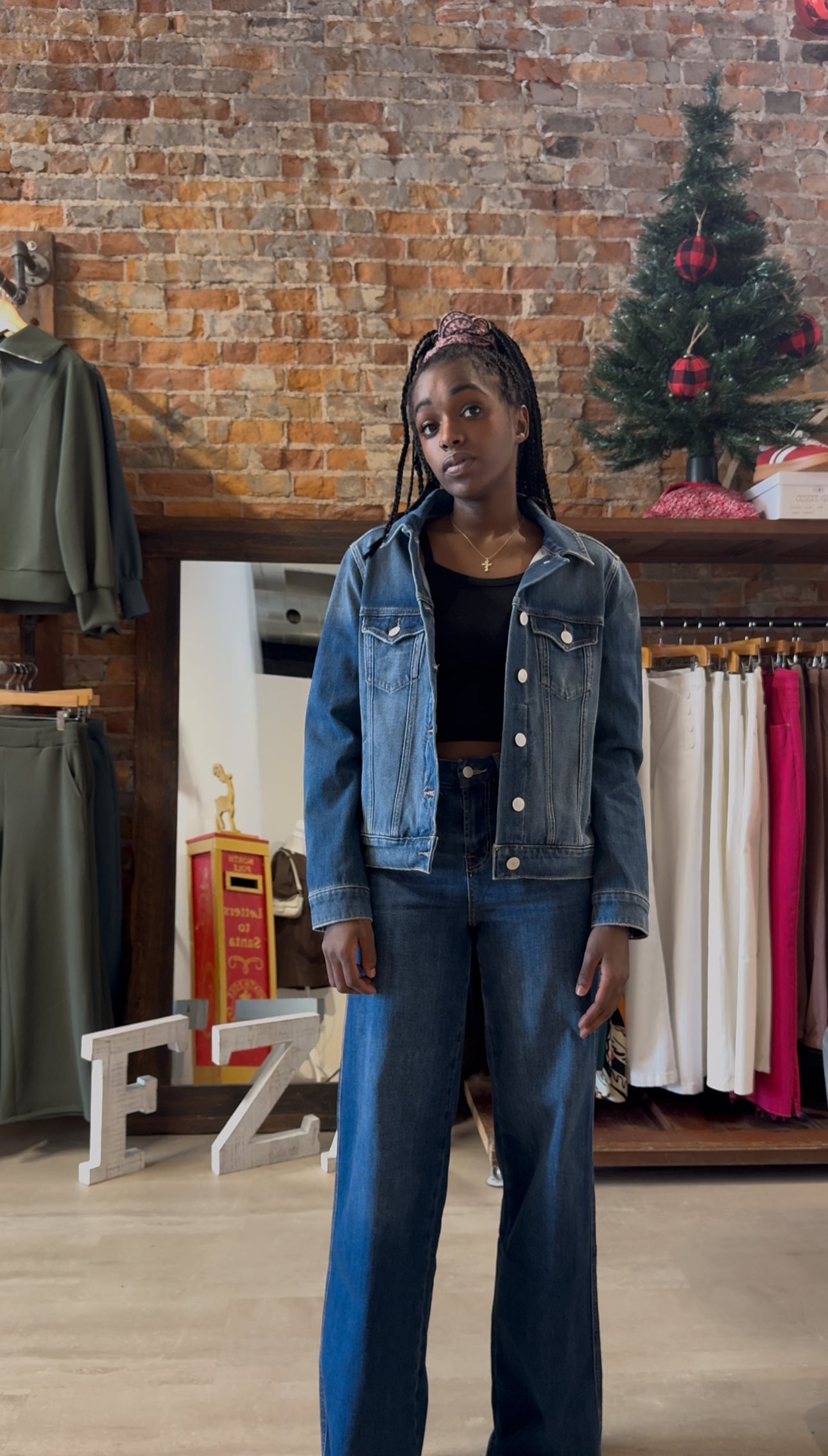 Kiara Denim Jacket-Outerwear-The Funky Zebra Ames-The Funky Zebra Ames, Women's Fashion Boutique in Ames, Iowa
