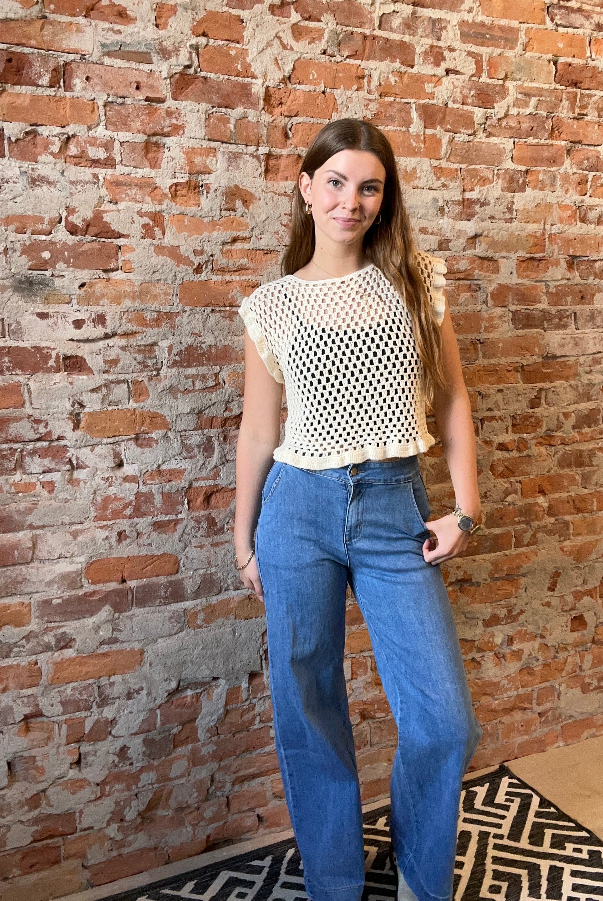 Molly Wide Leg Medium Wash Denim-Jeans-Molly Bracken-The Funky Zebra Ames, Women's Fashion Boutique in Ames, Iowa