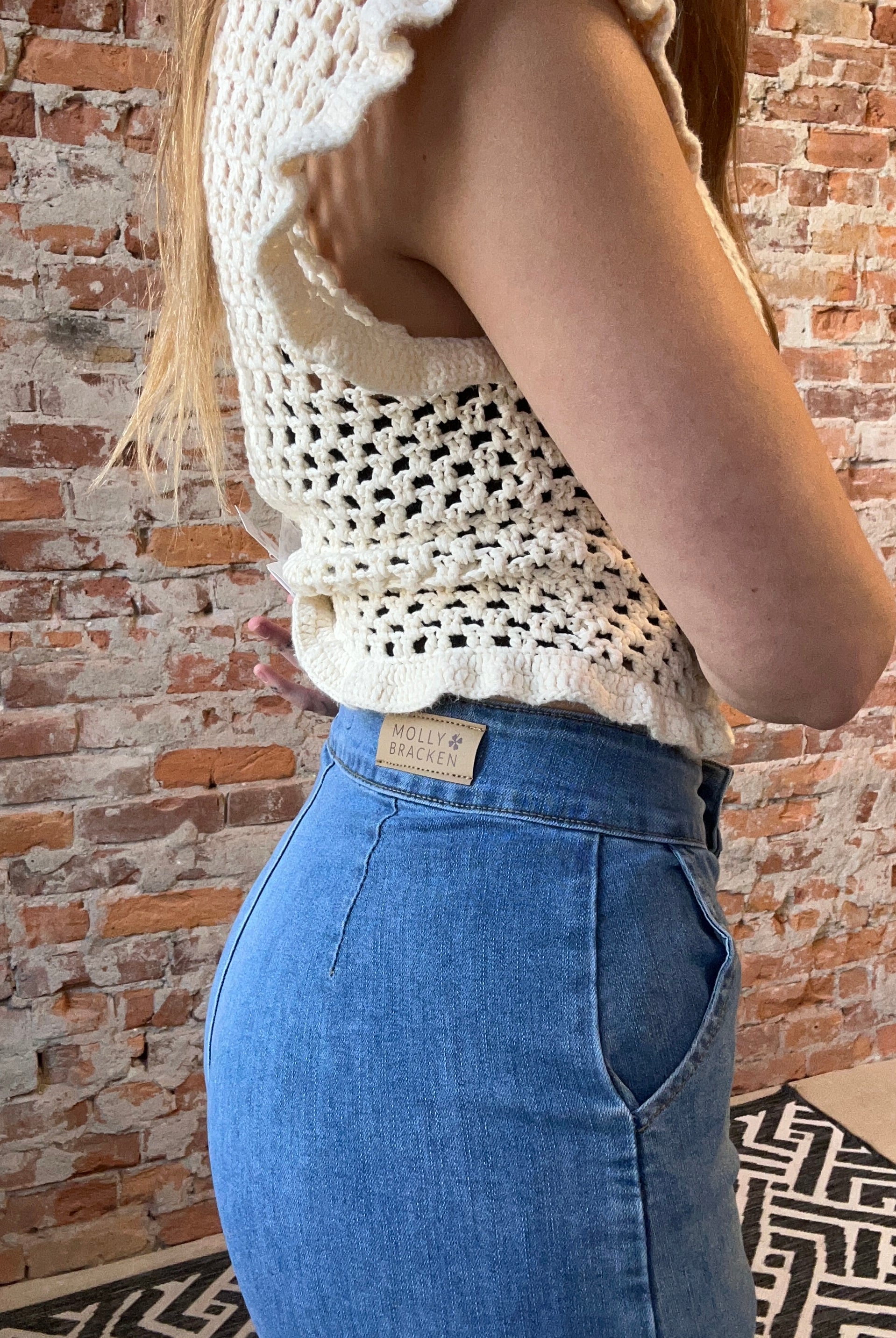 Molly Wide Leg Medium Wash Denim-Jeans-Molly Bracken-The Funky Zebra Ames, Women's Fashion Boutique in Ames, Iowa