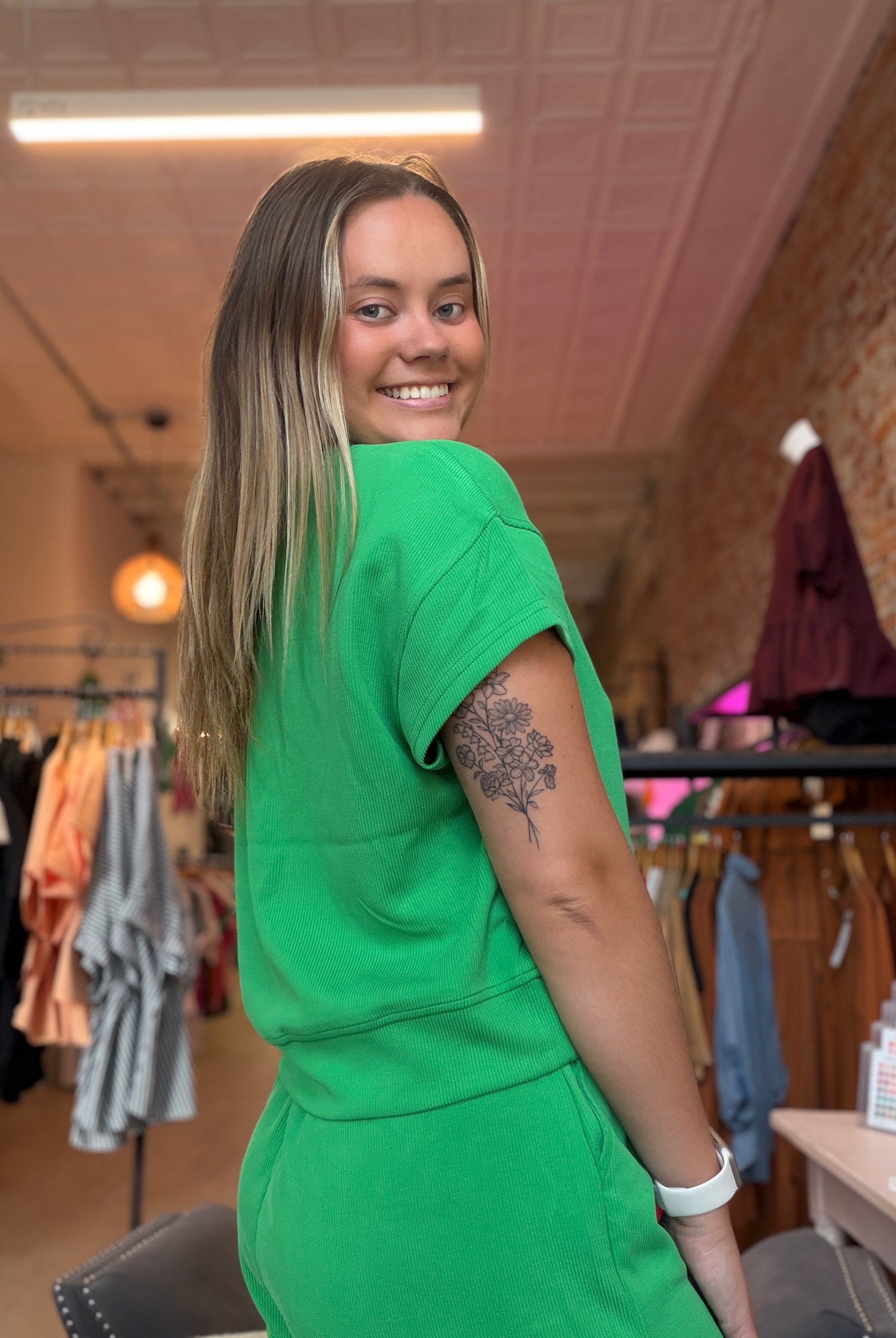 Lexie Luxe Tee & Short Set-apparel-Mono B-The Funky Zebra Ames, Women's Fashion Boutique in Ames, Iowa