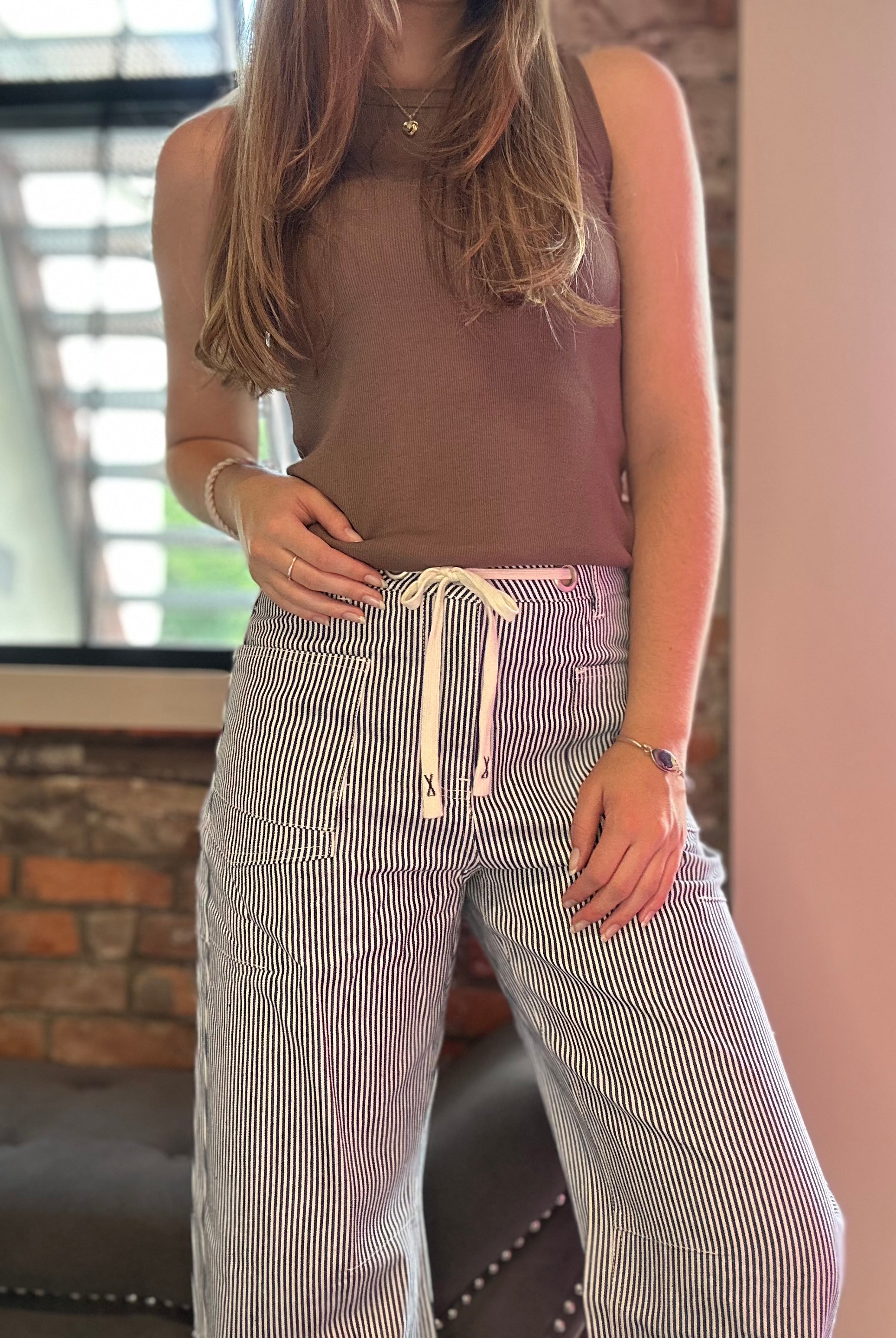 Sierra Striped Denim-apparel-Jodifl-The Funky Zebra Ames, Women's Fashion Boutique in Ames, Iowa