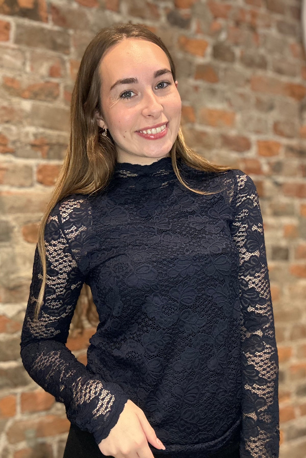 Midnight lace Long Sleeve-Long Sleeves-Molly Bracken-The Funky Zebra Ames, Women's Fashion Boutique in Ames, Iowa