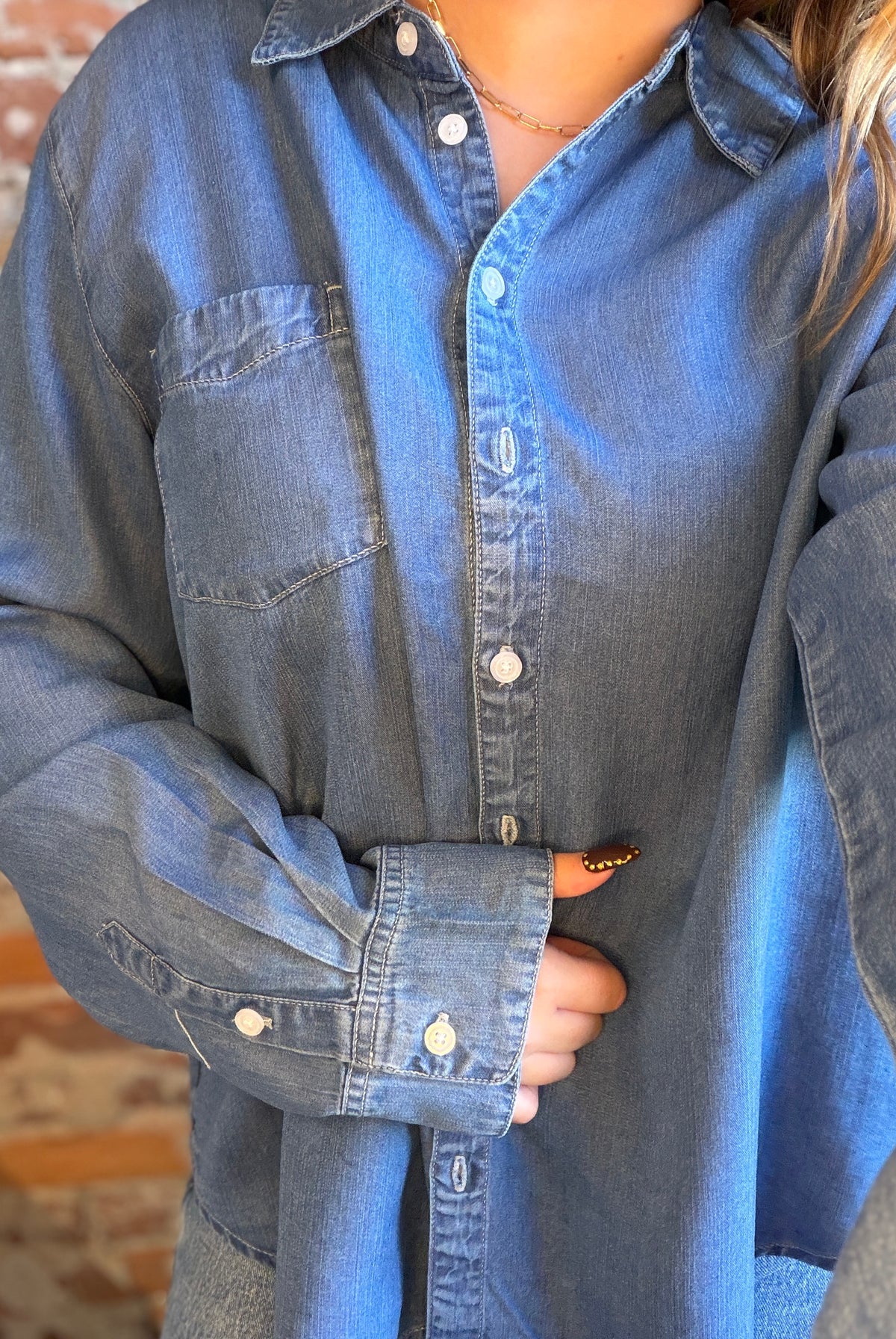 Bobby Denim Shirt-apparel-heimish-The Funky Zebra Ames, Women's Fashion Boutique in Ames, Iowa